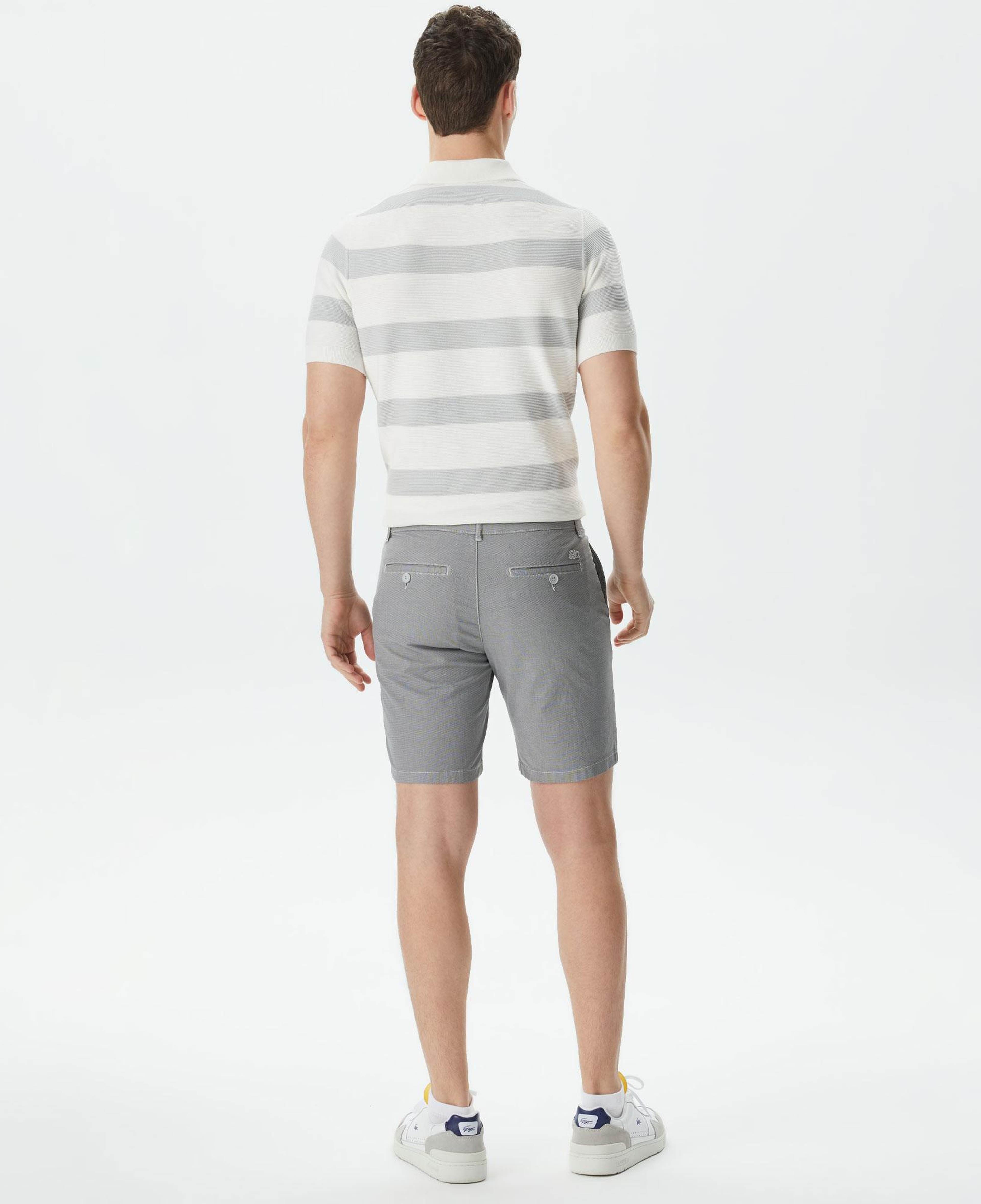 Erkek Slim Fit Desenli Gri Bermuda