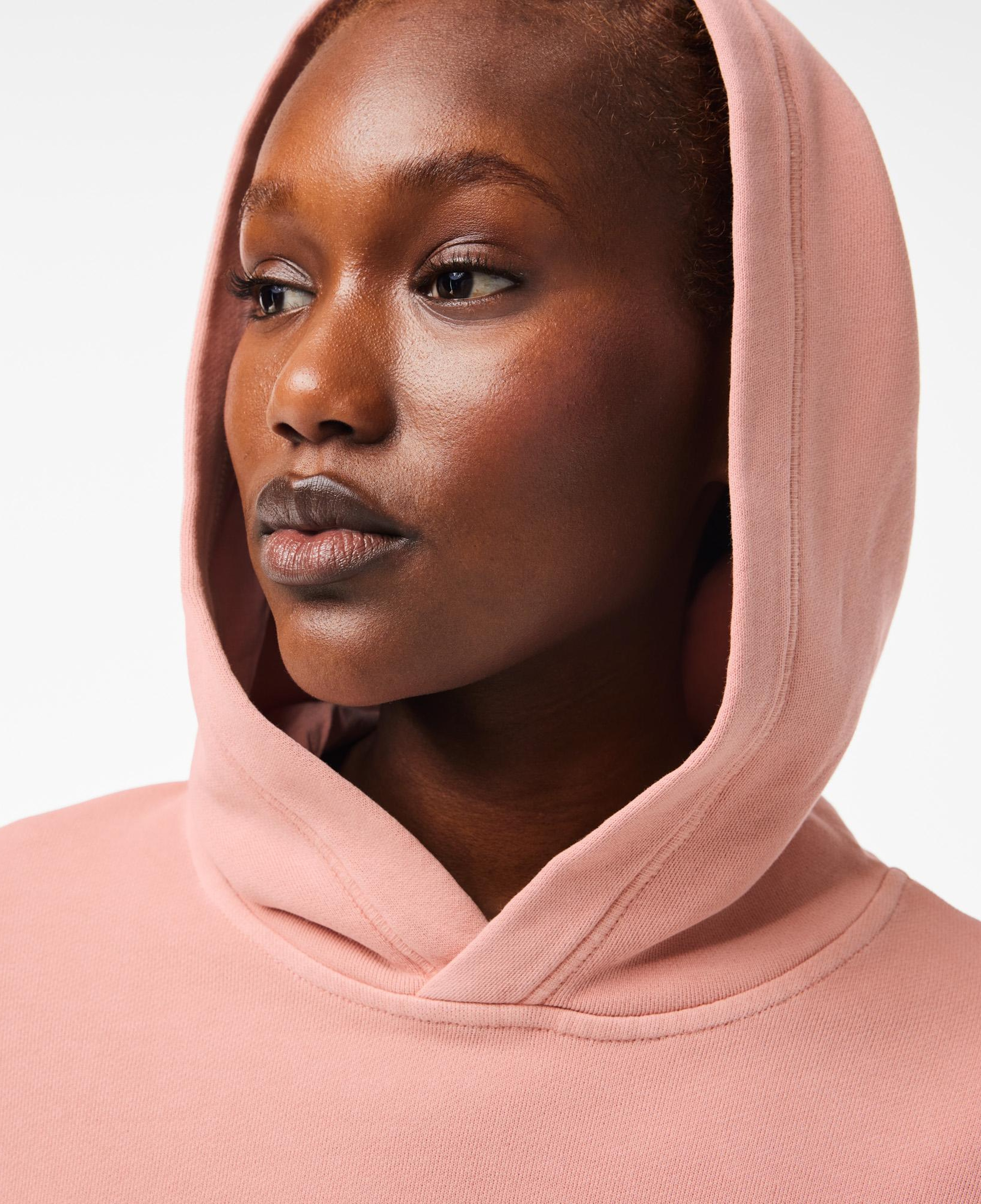 Kadın Oversize Fit Kapüşonlu Pembe Sweatshirt