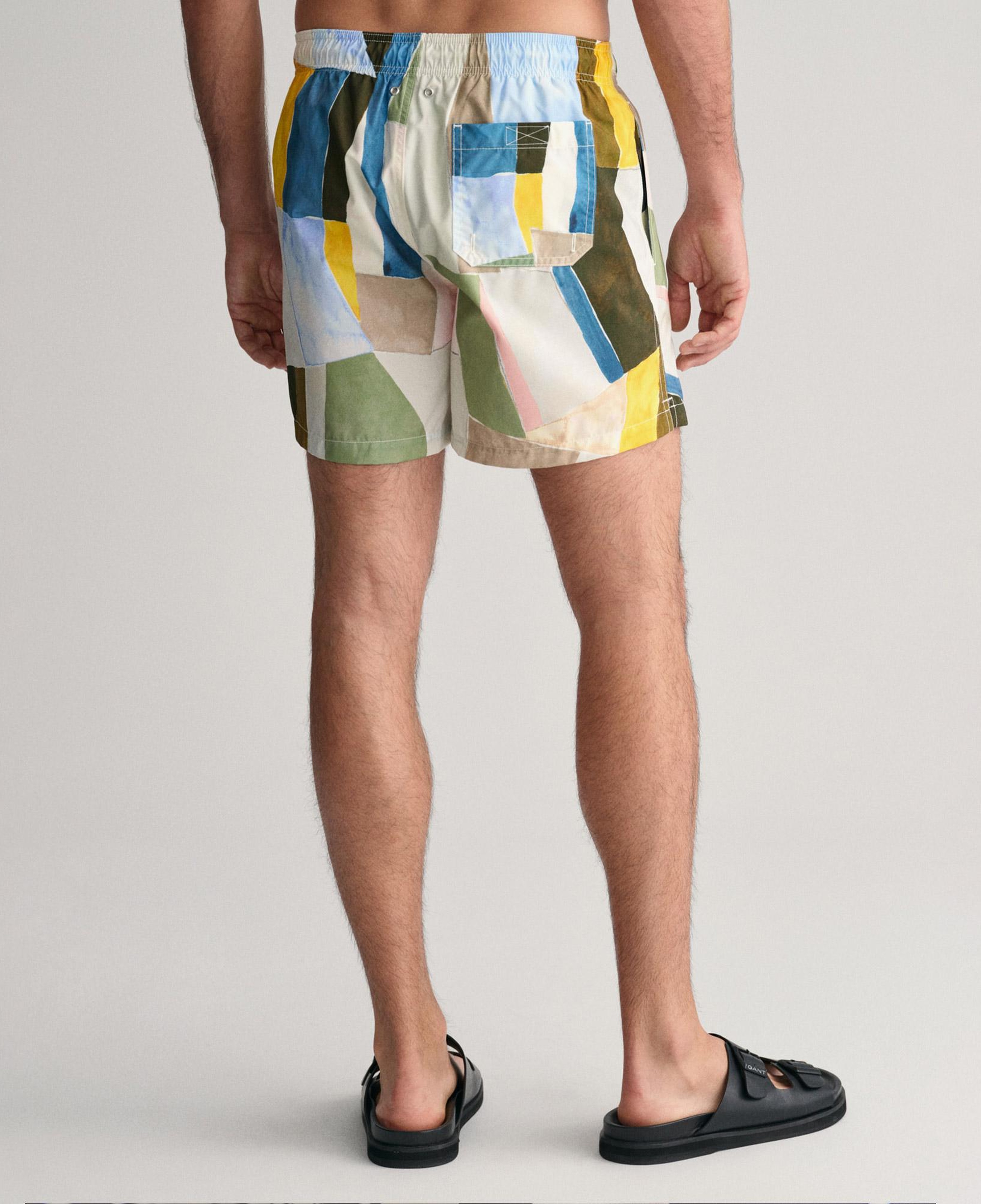 GANT Erkek Sarı Regular Fit Desenli Deniz Şortu