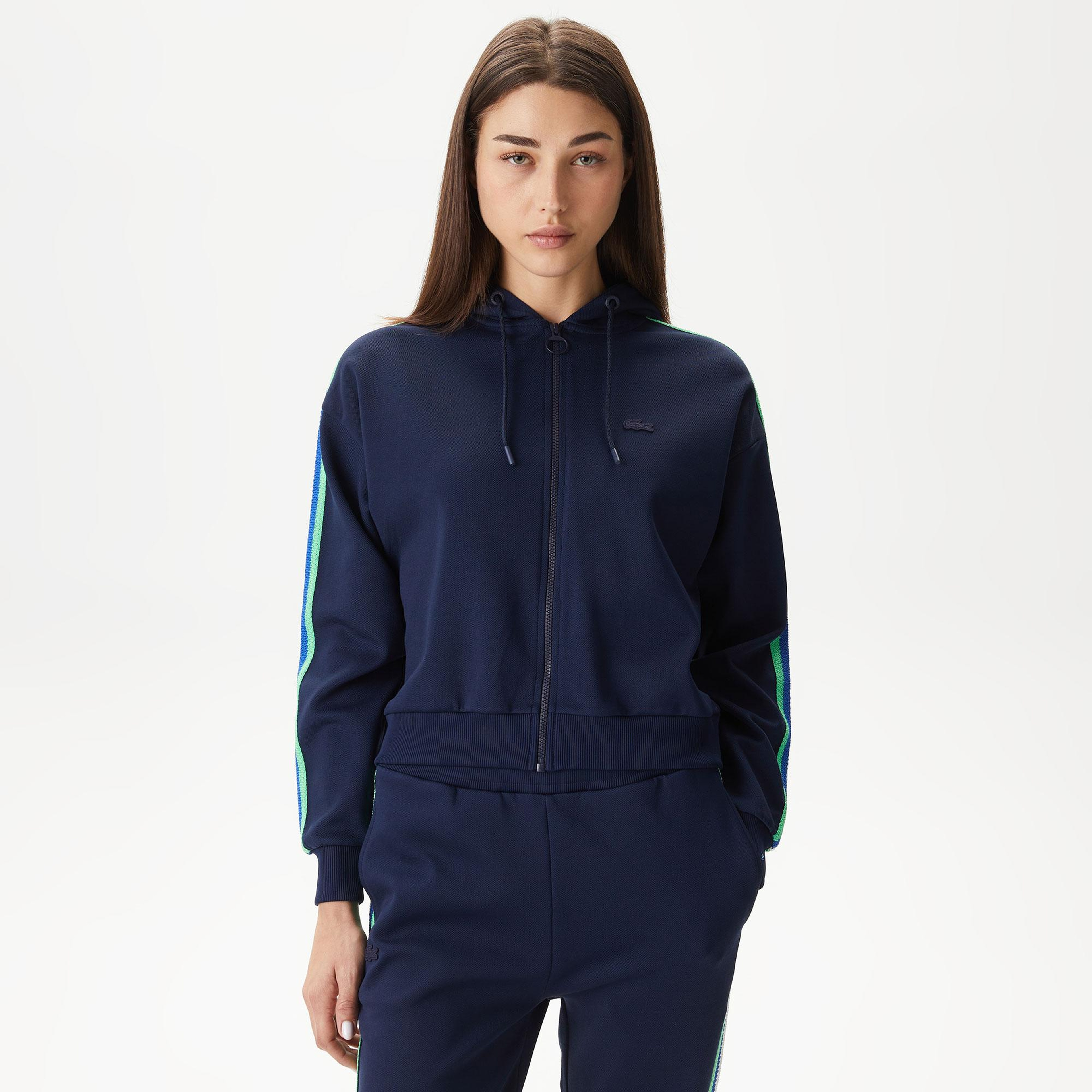 Kadın Relaxed Fit Kapüşonlu Lacivert Sweatshirt