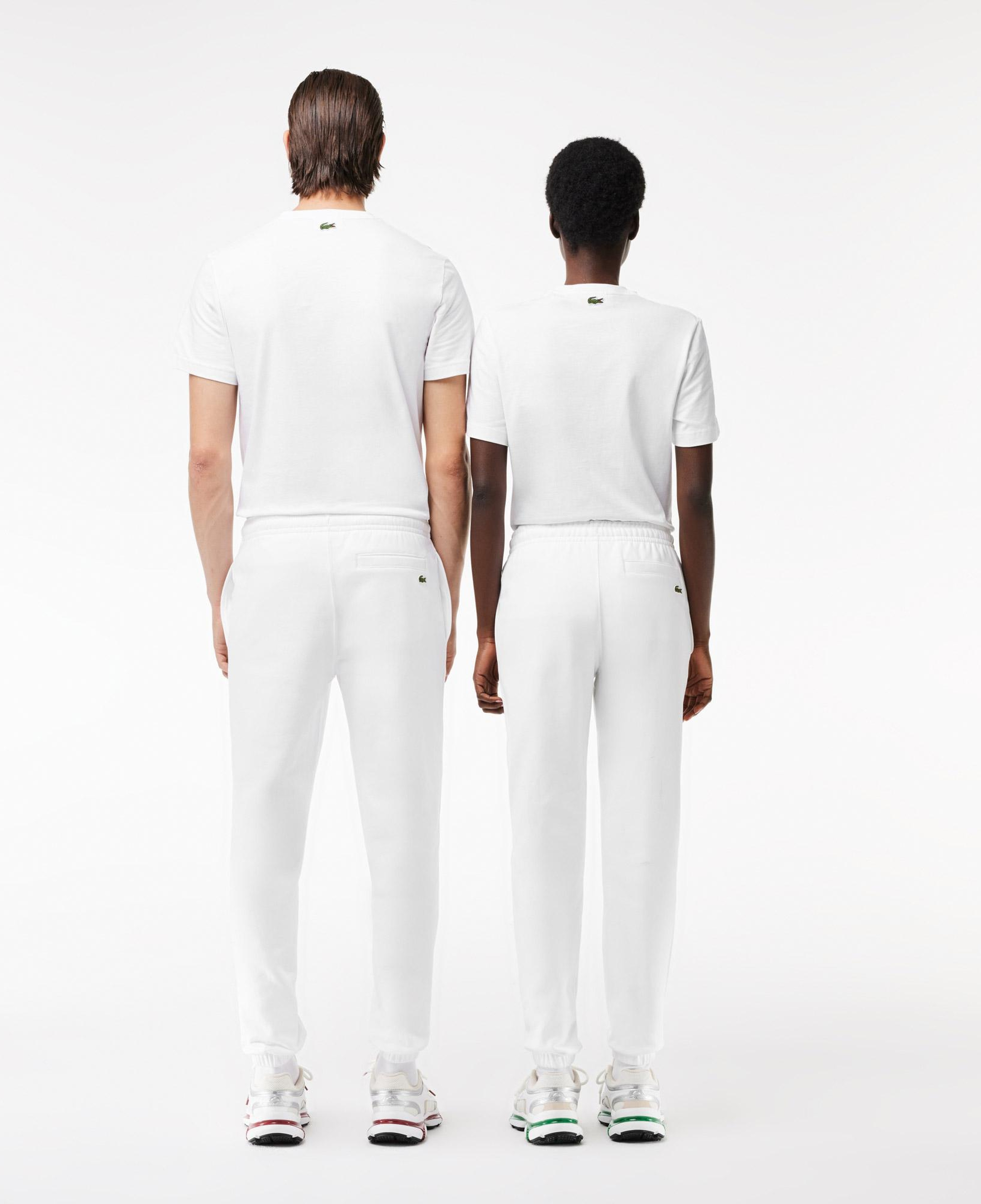 Unisex Tapered Fit Baskılı Beyaz Eşofman Altı