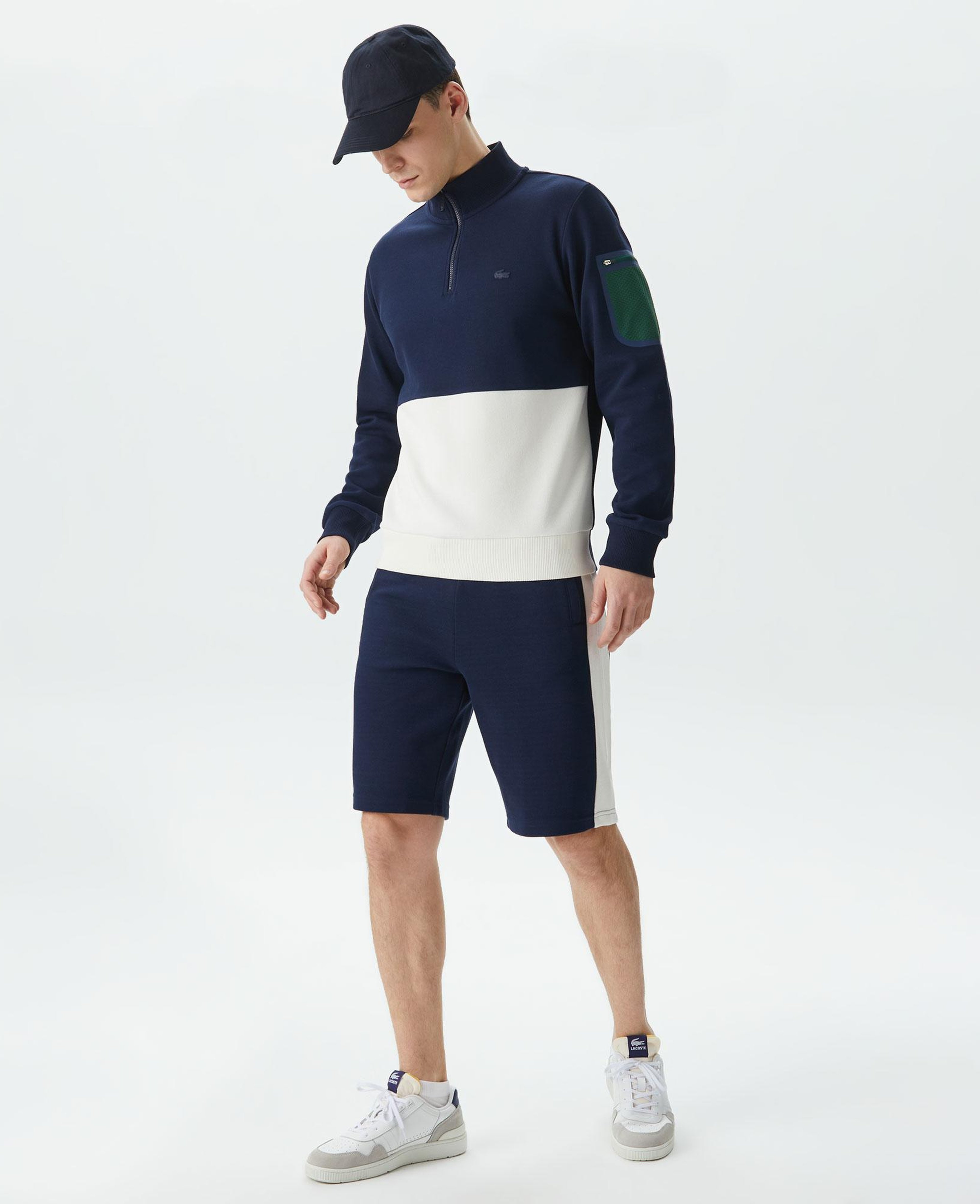 Erkek Relaxed Fit Renk Bloklu Lacivert Şort