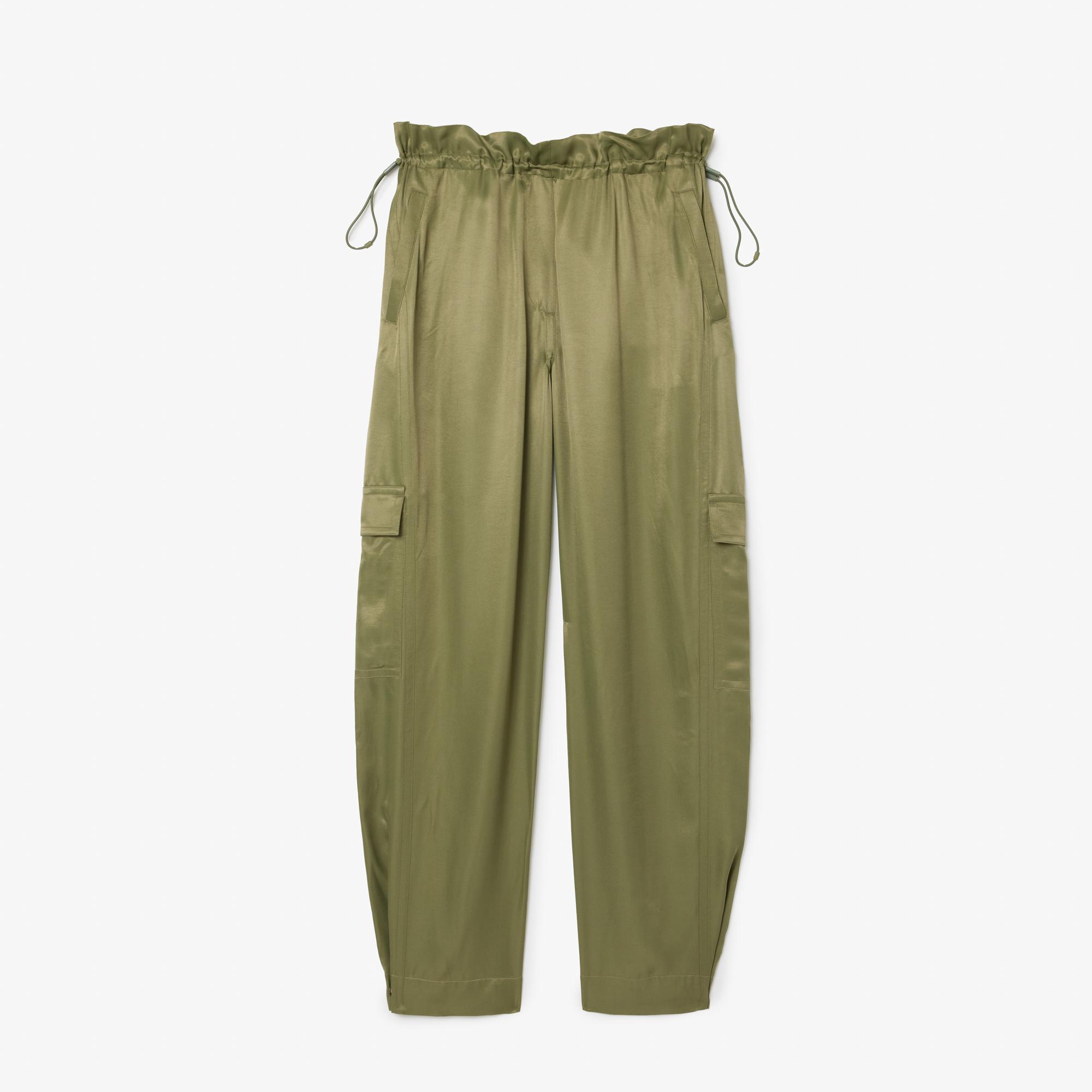 Kadın Oversize Fit Haki Kargo Pantolon