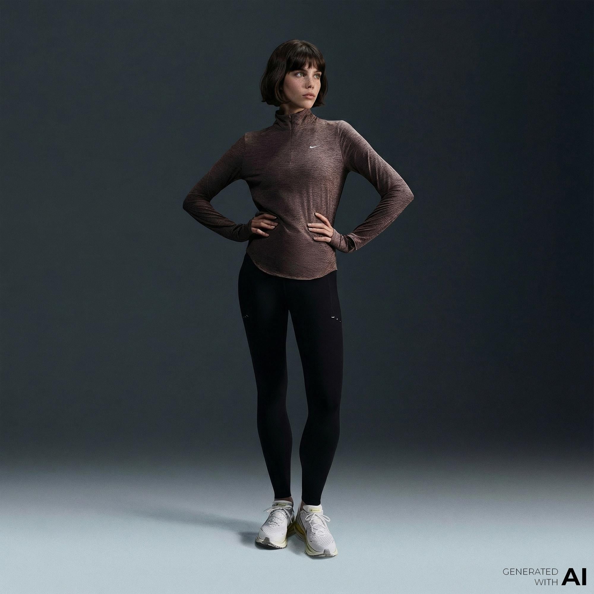 Nike Dri-Fit Swift Heritage Kadın Siyah Tayt
