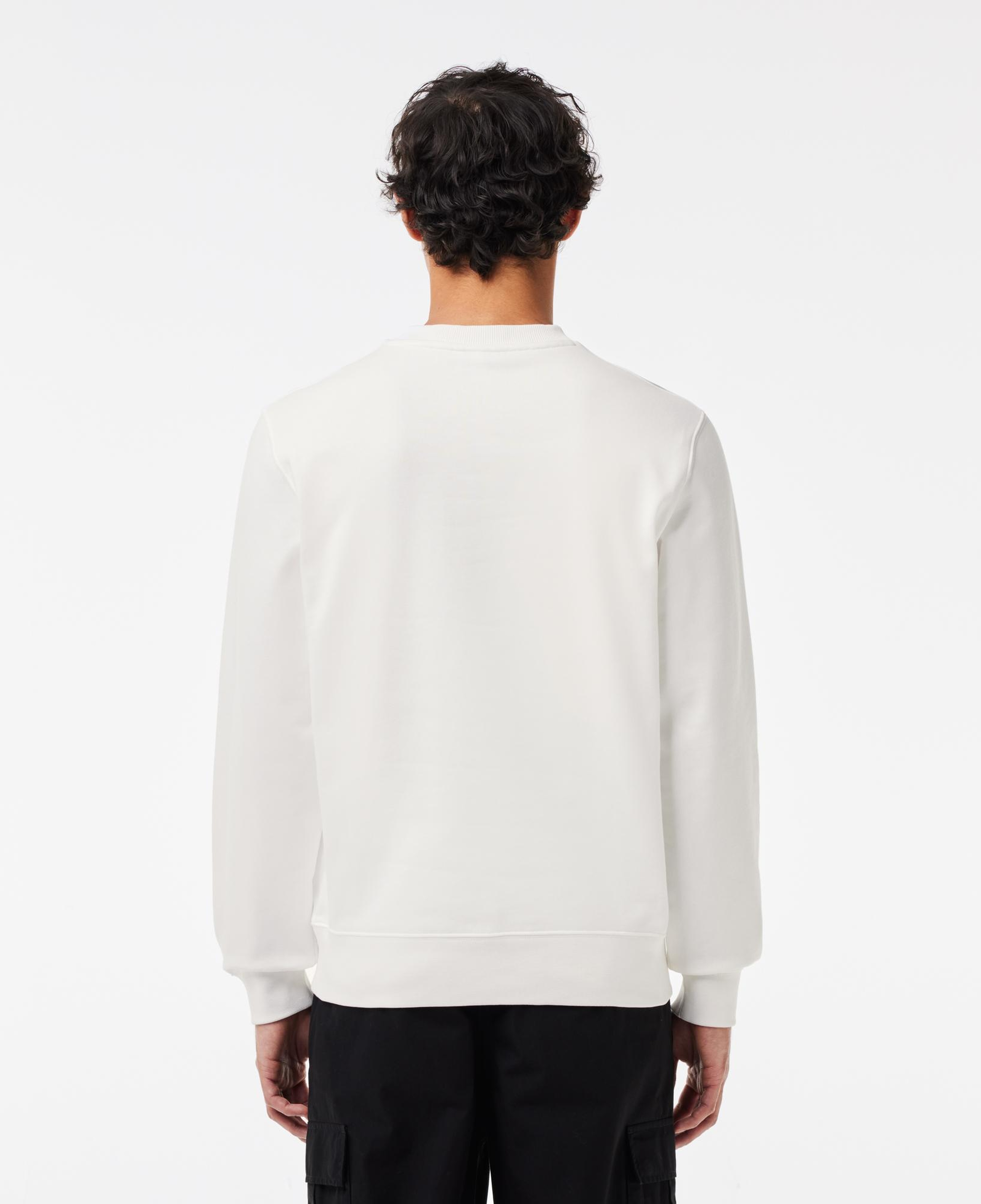 Erkek Classic Fit Bisiklet Yaka Baskılı Beyaz Sweatshirt