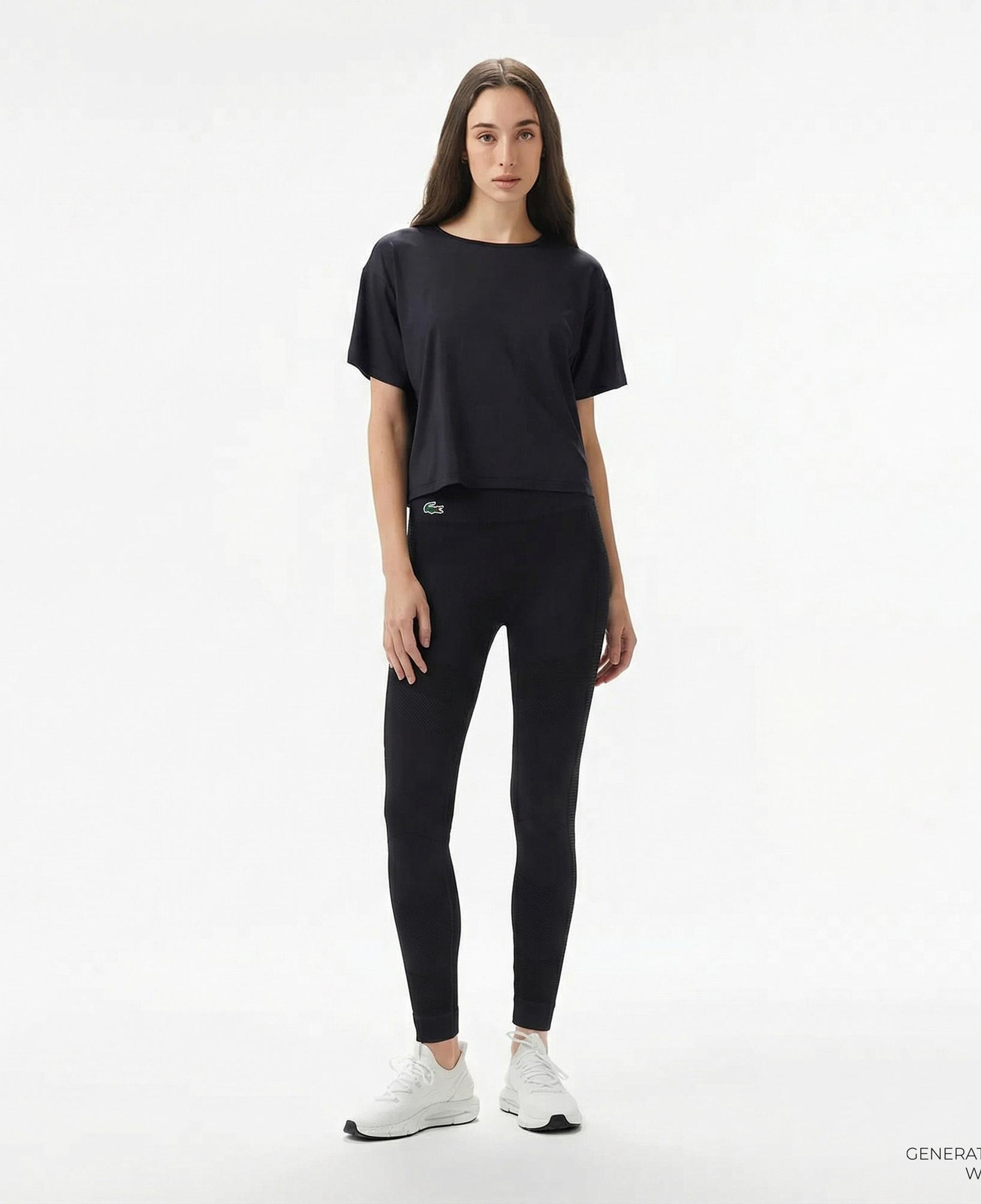 Lacoste Kadın Slim Fit Siyah Tayt