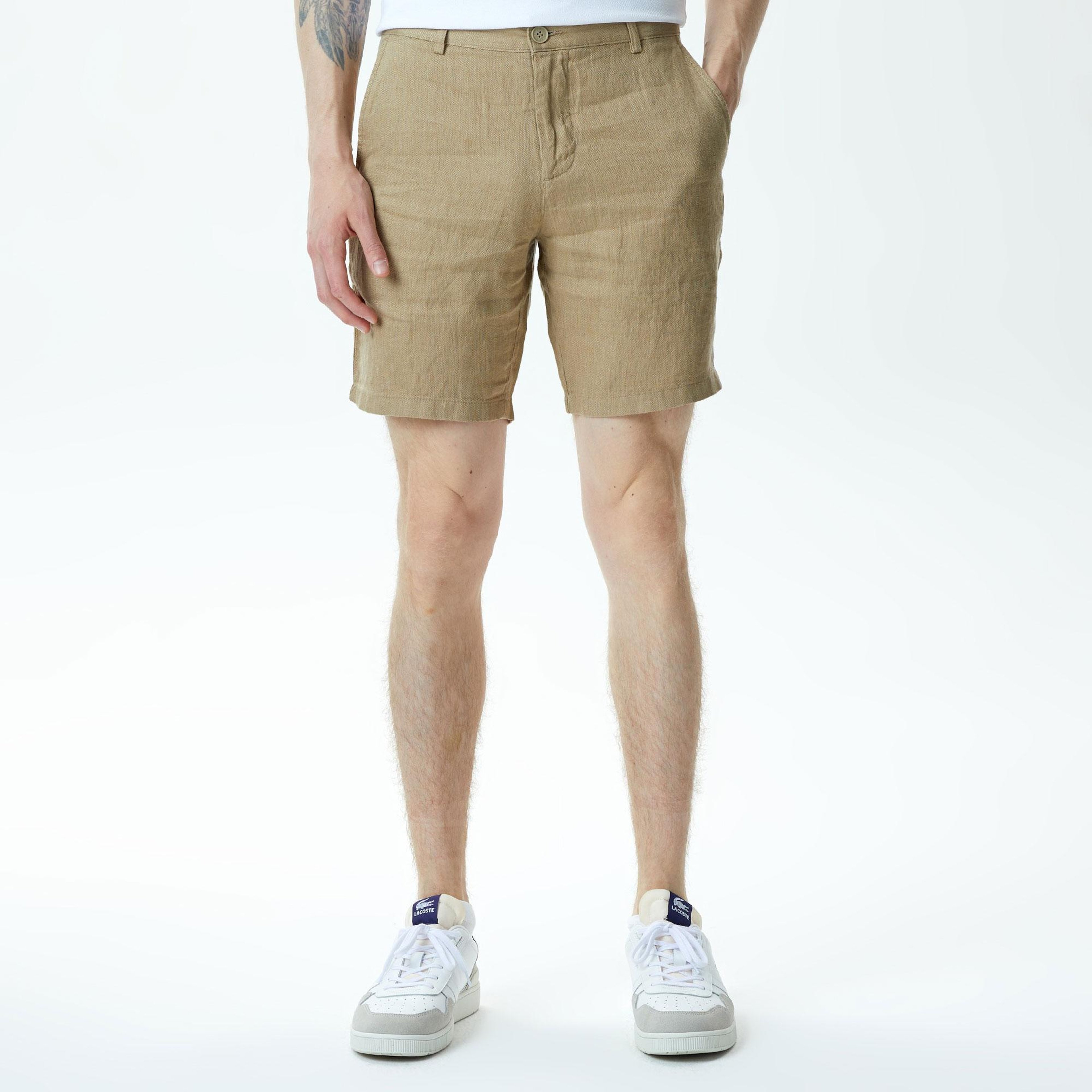 Lacoste Erkek Slim Fit Keten Bermuda