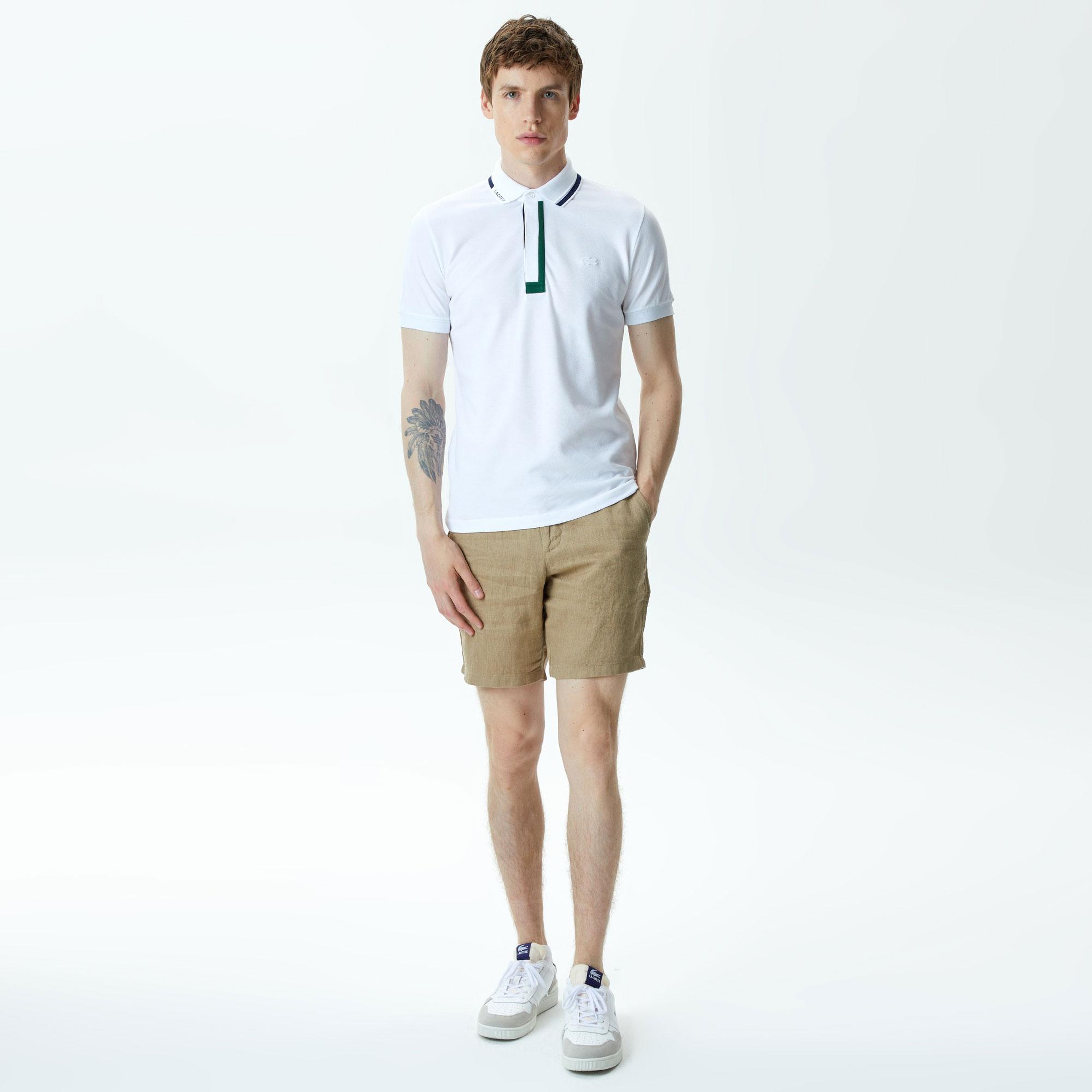Lacoste Erkek Slim Fit Keten Bermuda
