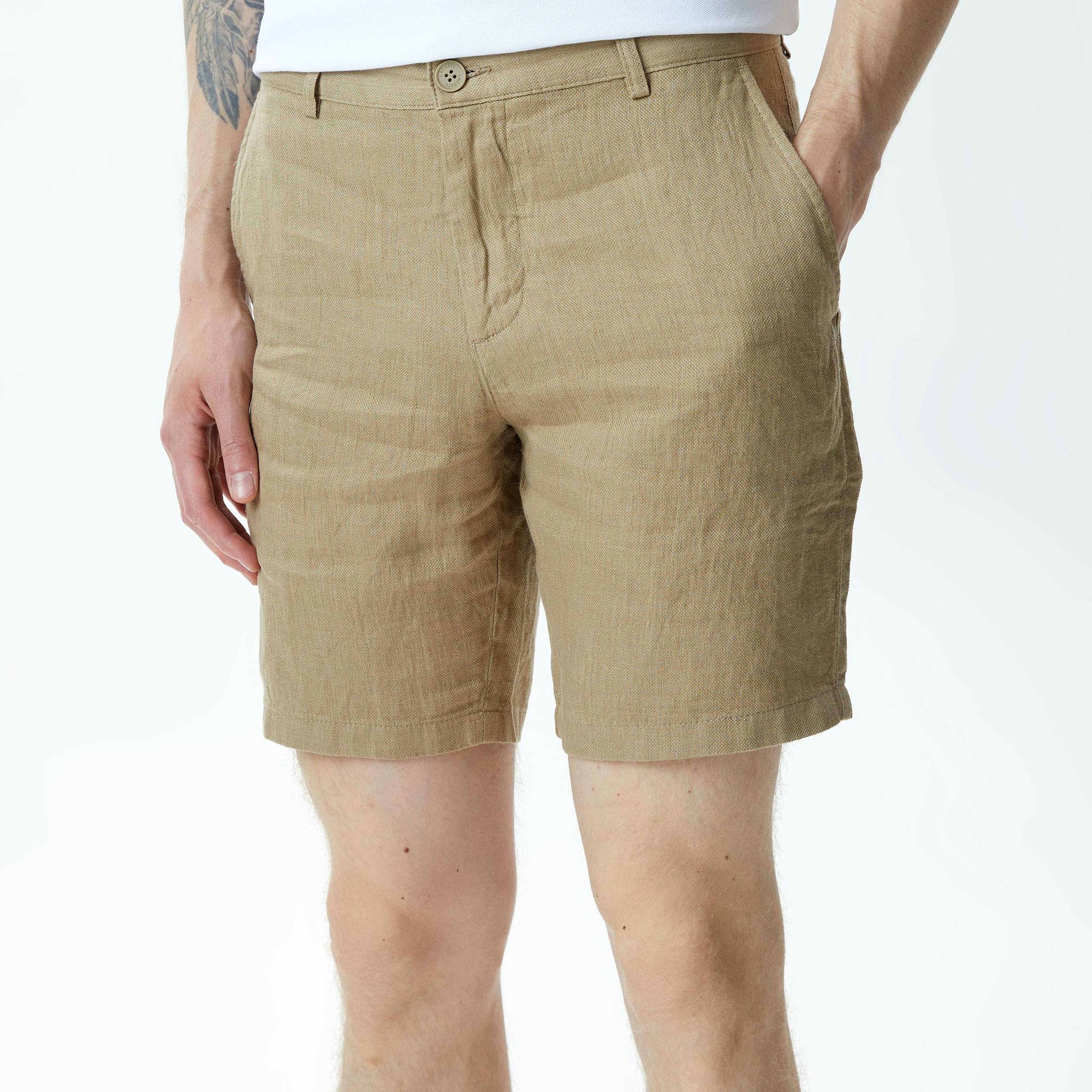 Lacoste Erkek Slim Fit Keten Bermuda