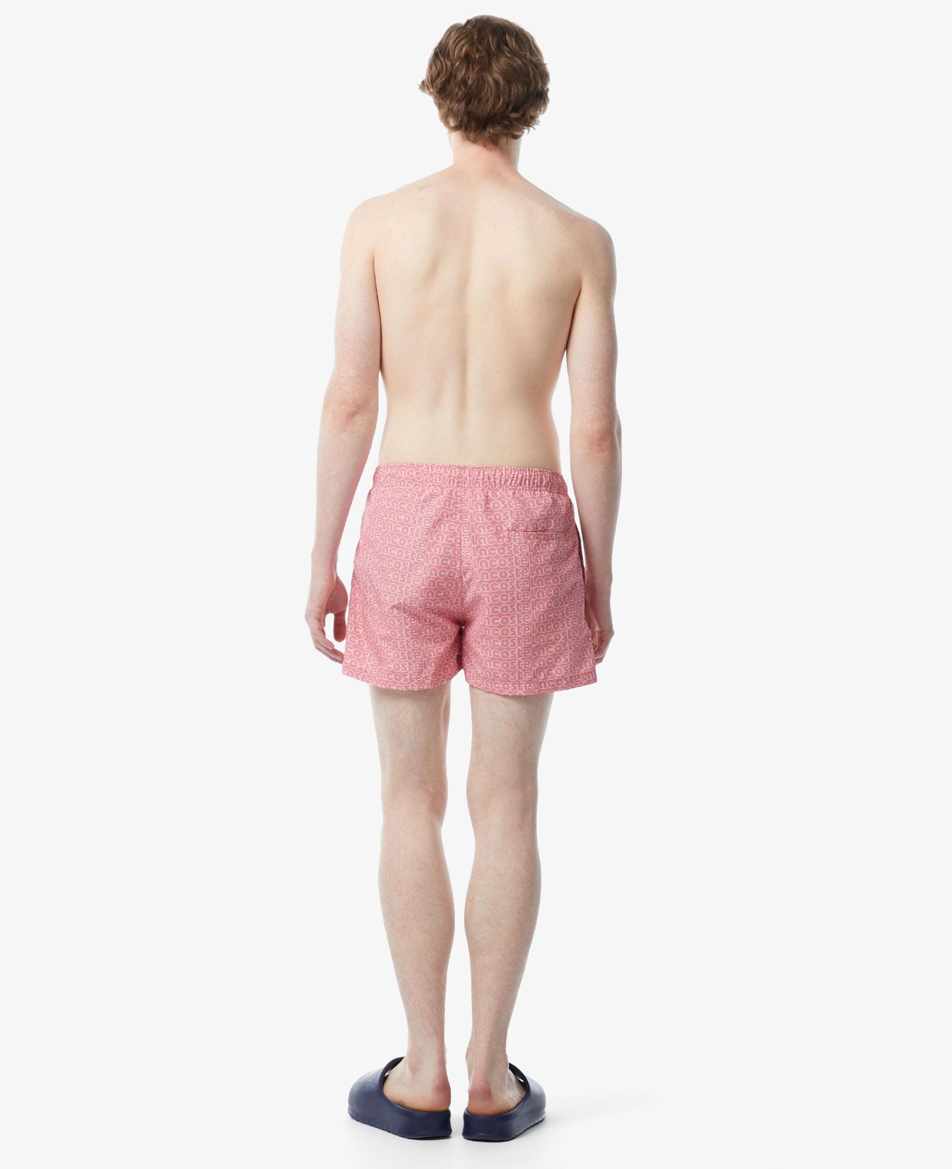 Lacoste Erkek Desenli Pembe Deniz Şortu