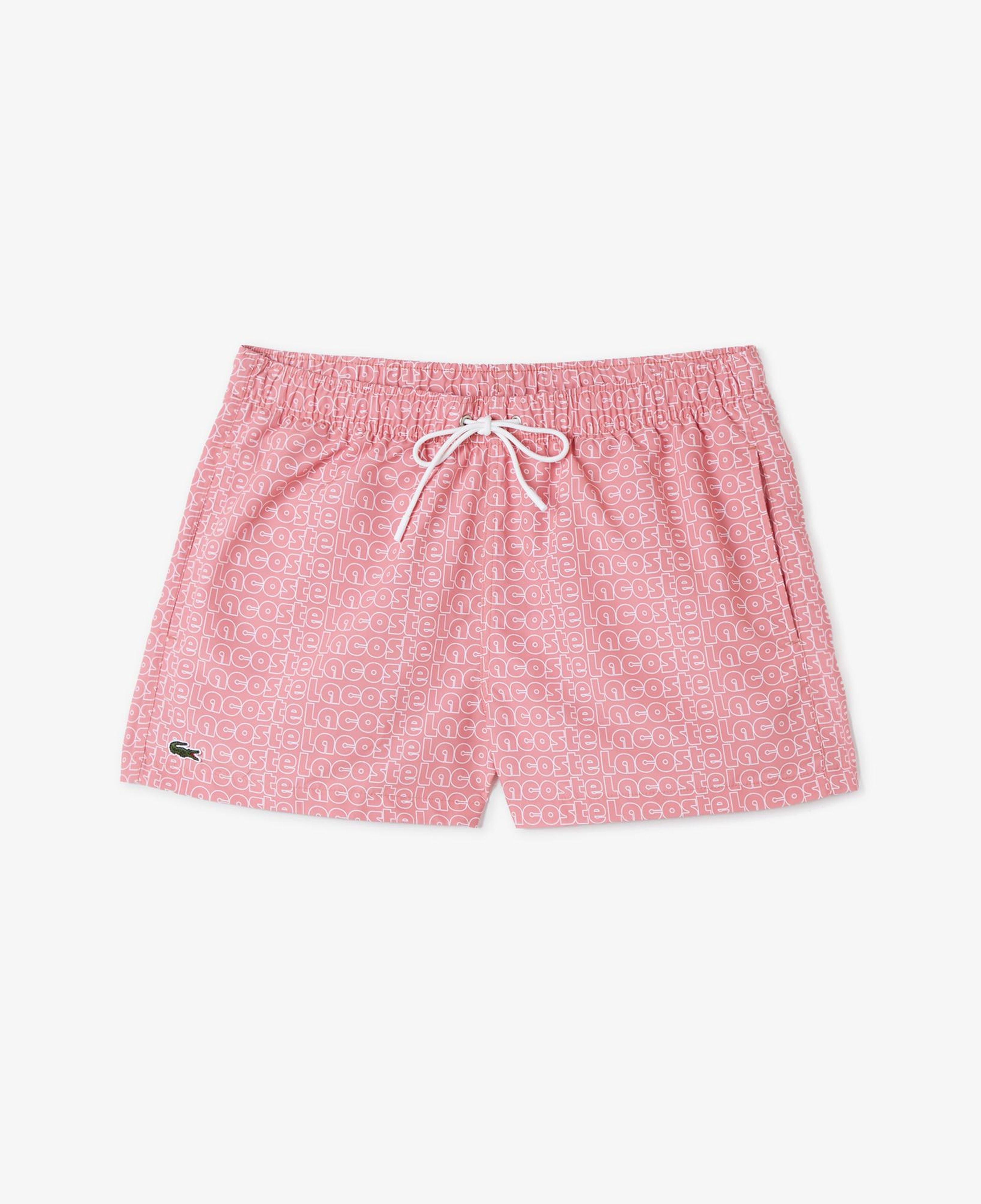 Lacoste Erkek Desenli Pembe Deniz Şortu