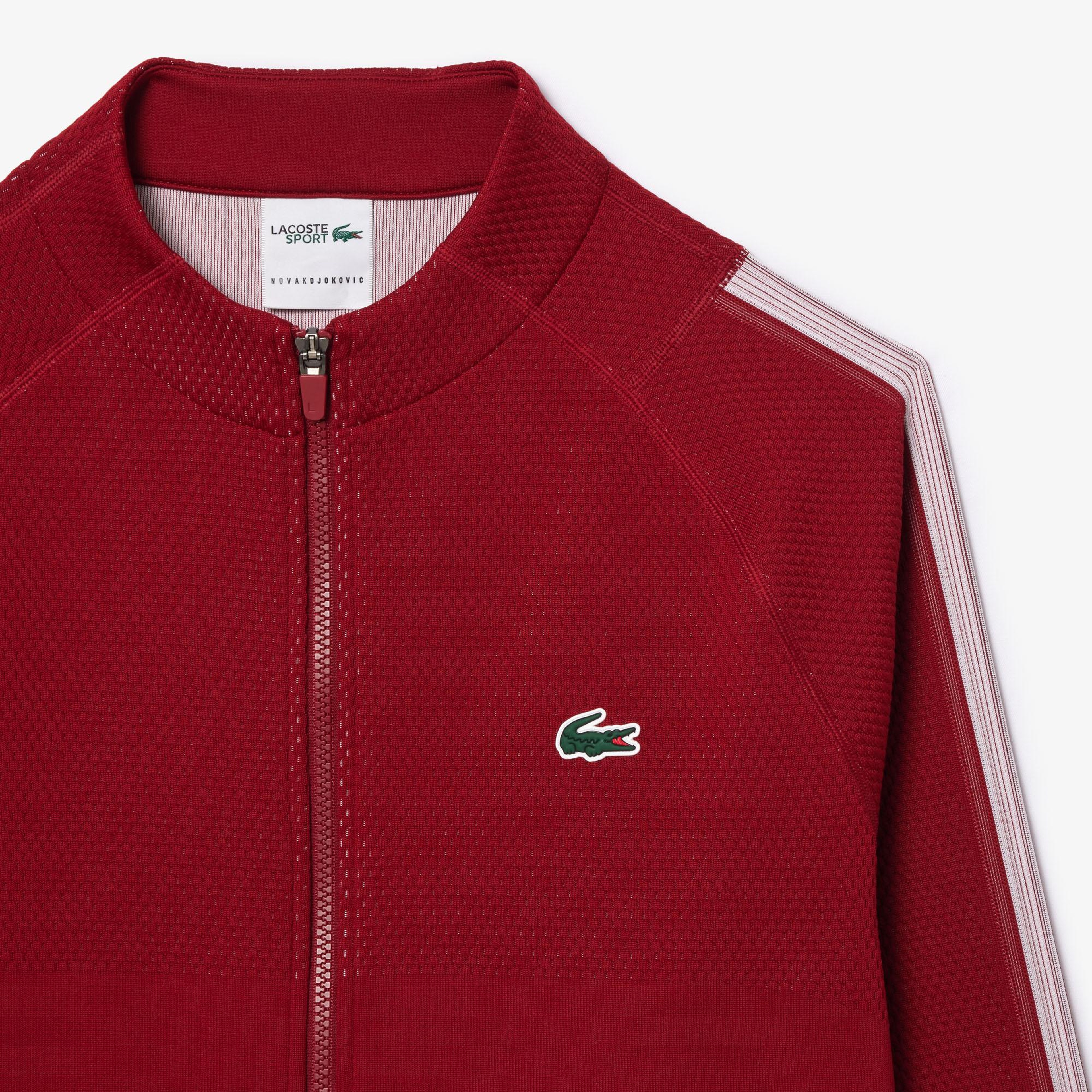 SPORT x Novak Djokovic Erkek Bisiklet Yaka Renk Bloklu Kırmızı Sweatshirt