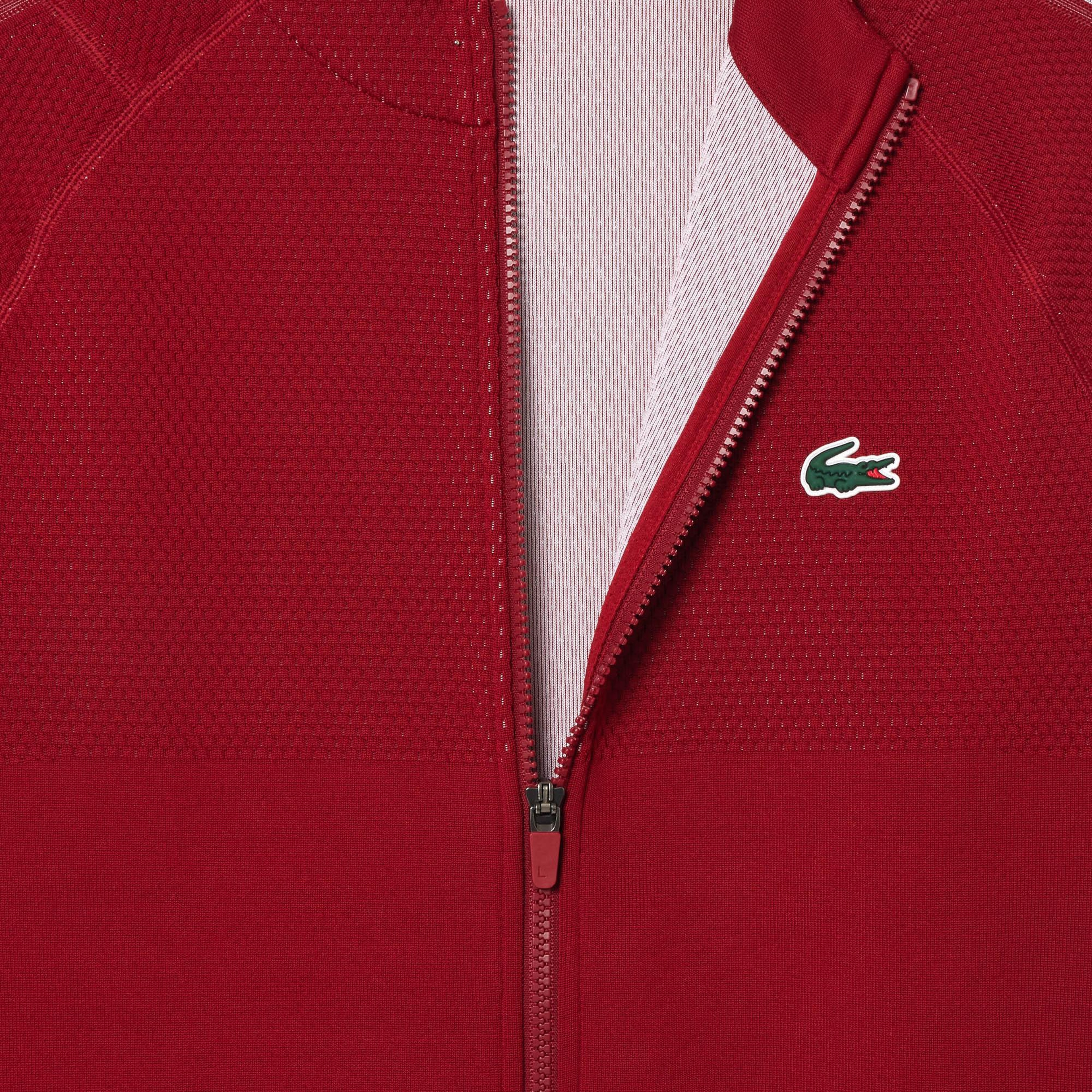 SPORT x Novak Djokovic Erkek Bisiklet Yaka Renk Bloklu Kırmızı Sweatshirt