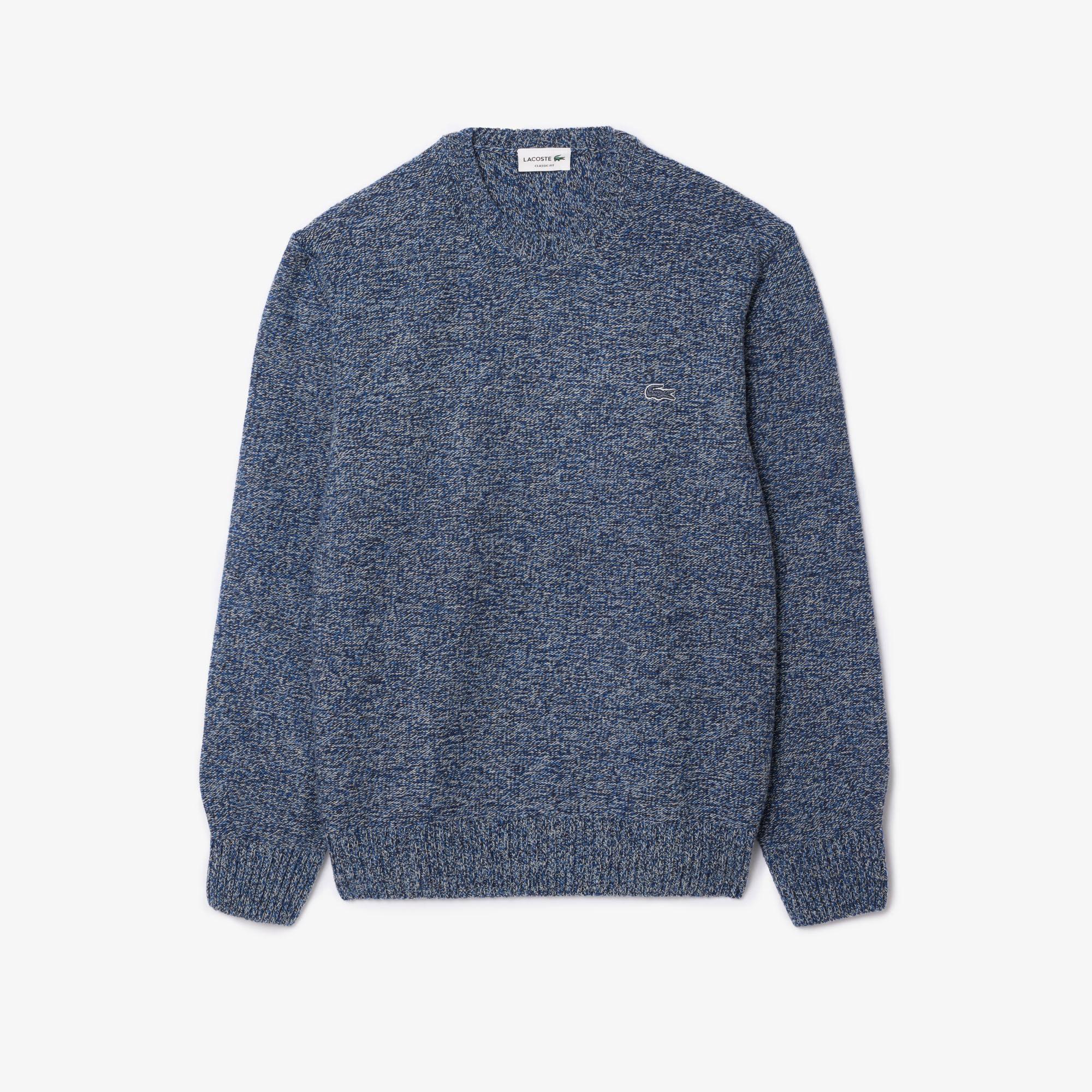 Erkek Classic Fit Bisiklet Yaka Yün Lacivert Kazak