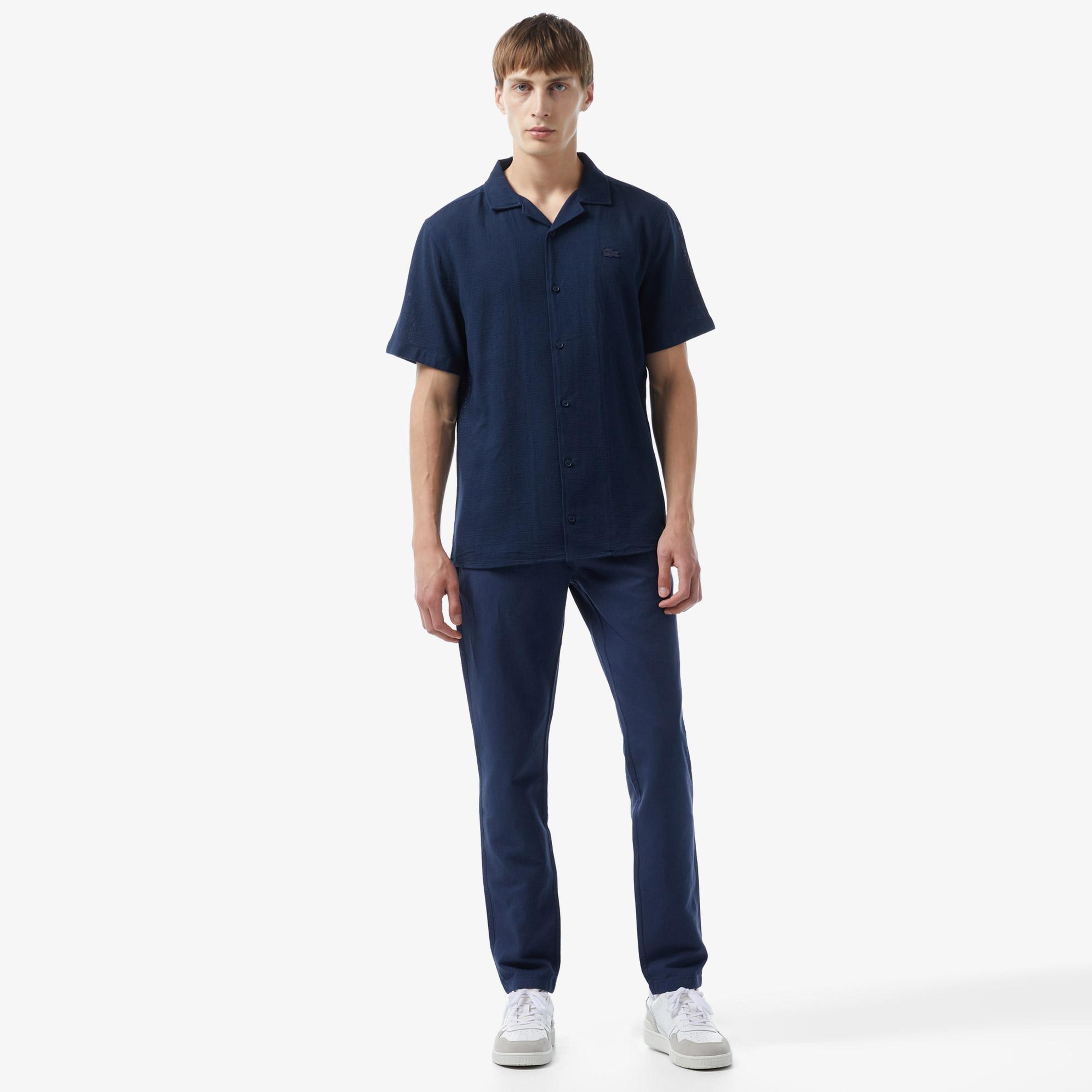 Lacoste Erkek Regular Fit Kısa Kollu Krem Gömlek