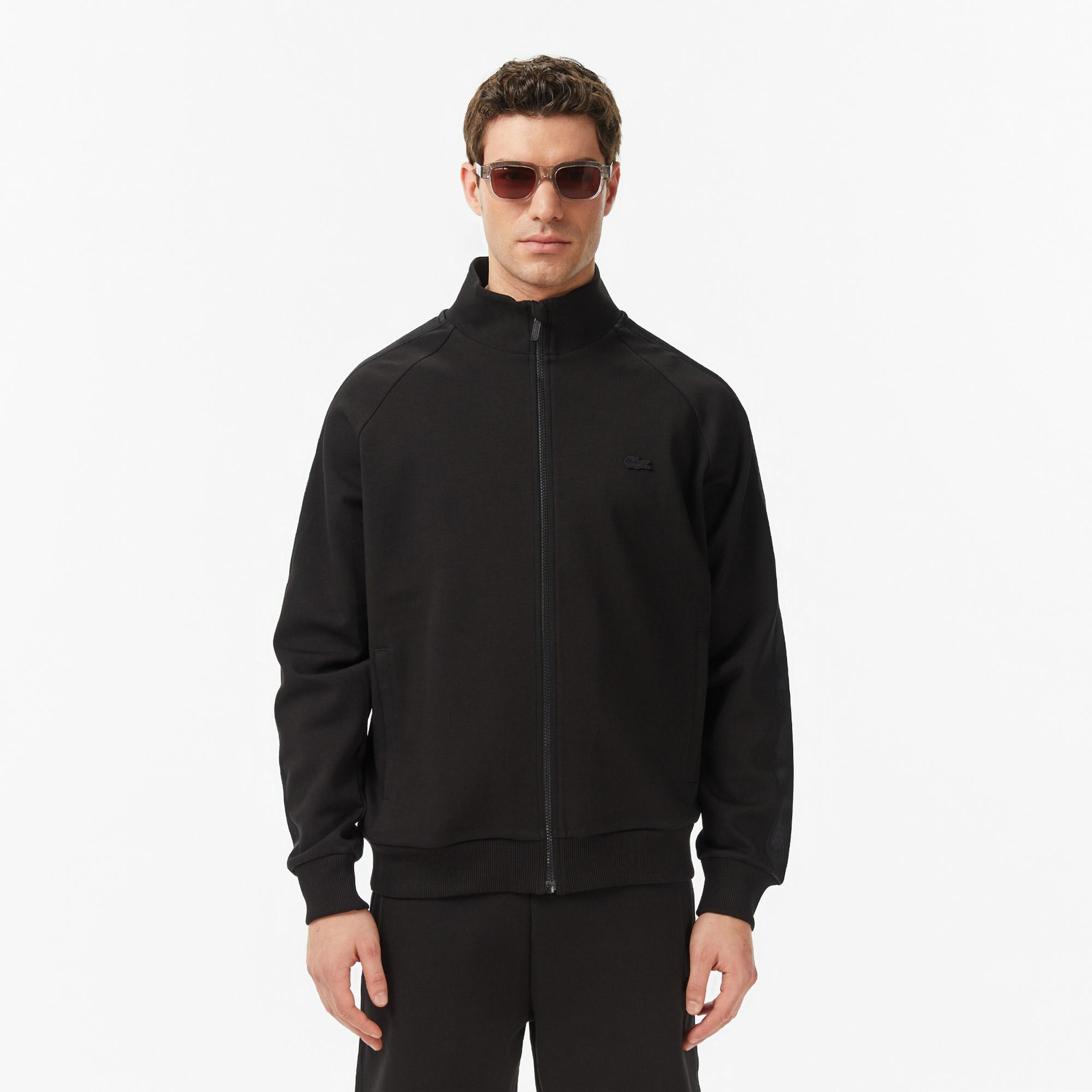Erkek Classic Fit Dik Yaka Siyah Sweatshirt