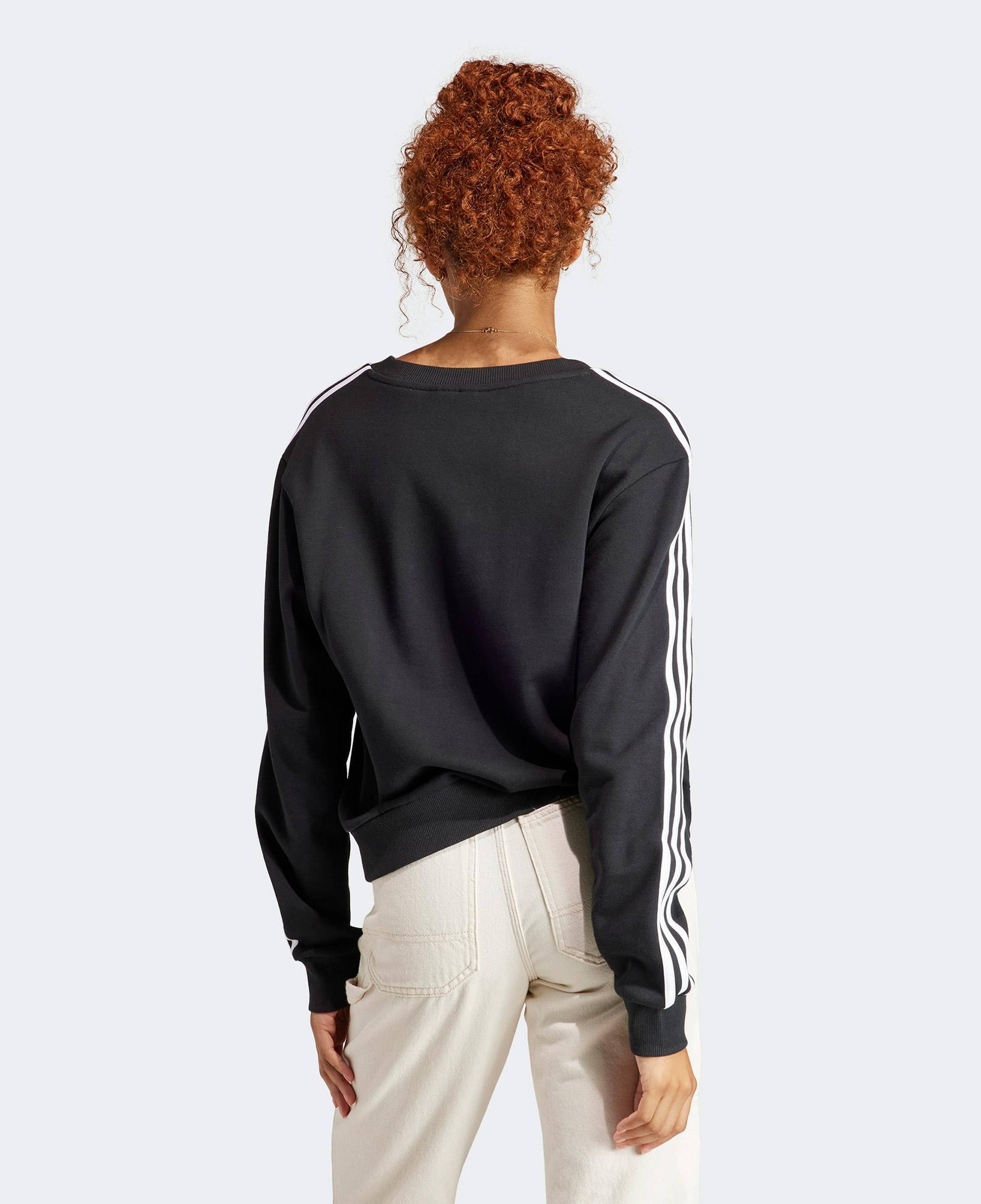 adidas Essentials 3 Stripes V-Neck Kadın Siyah Günlük Sweatshirt