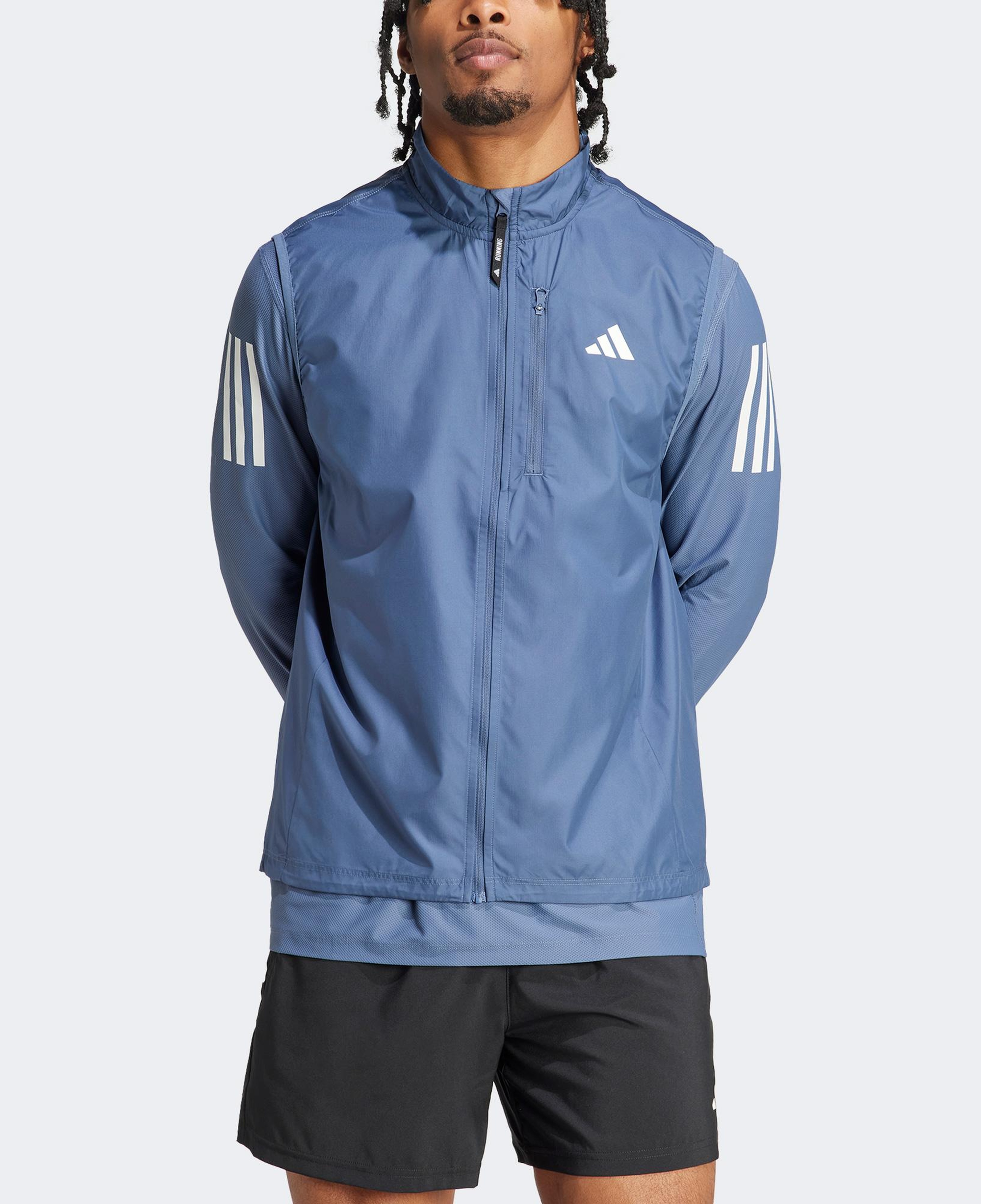 adidas Otr B Vest Erkek Mavi Koşu Ceketi