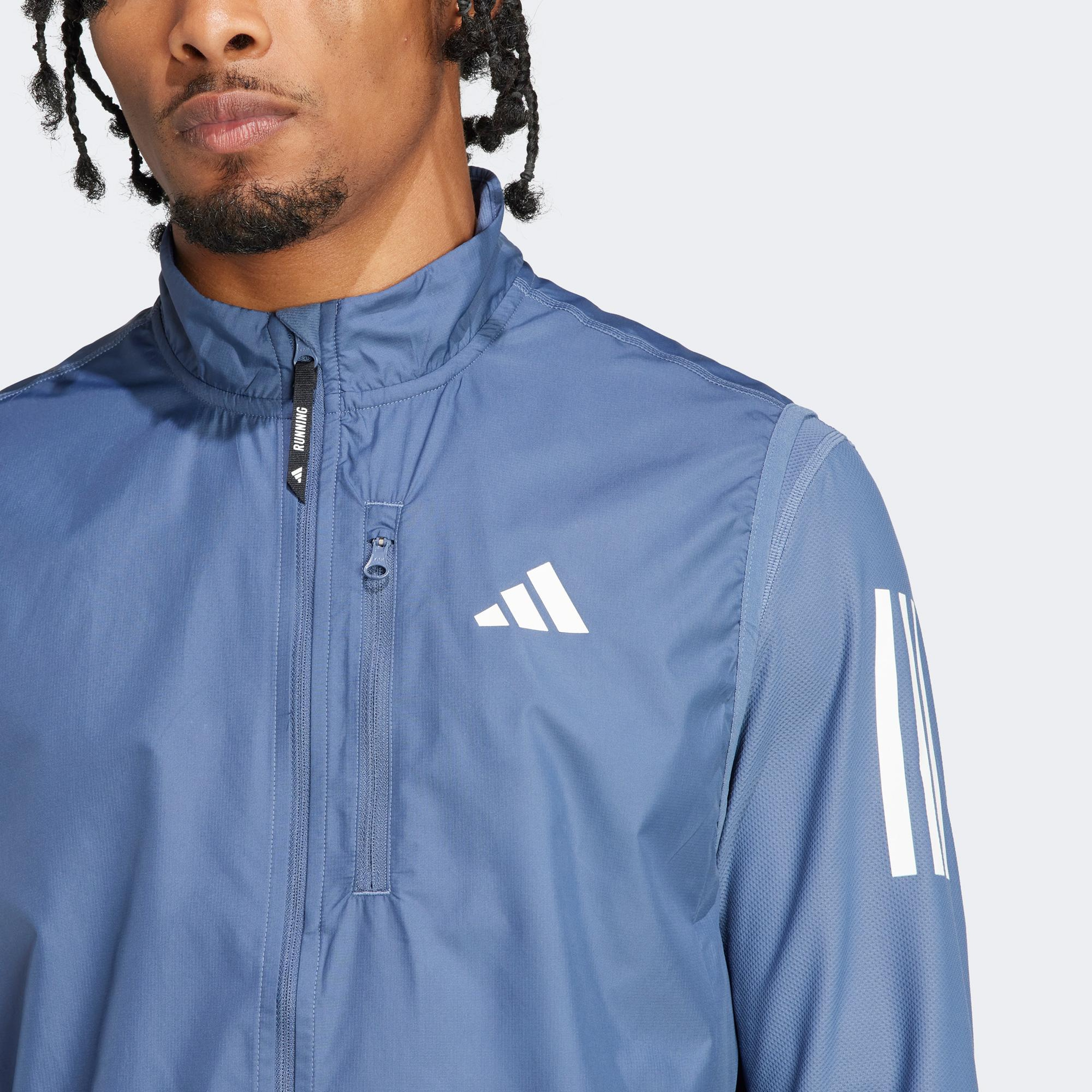 adidas Otr B Vest Erkek Mavi Koşu Ceketi