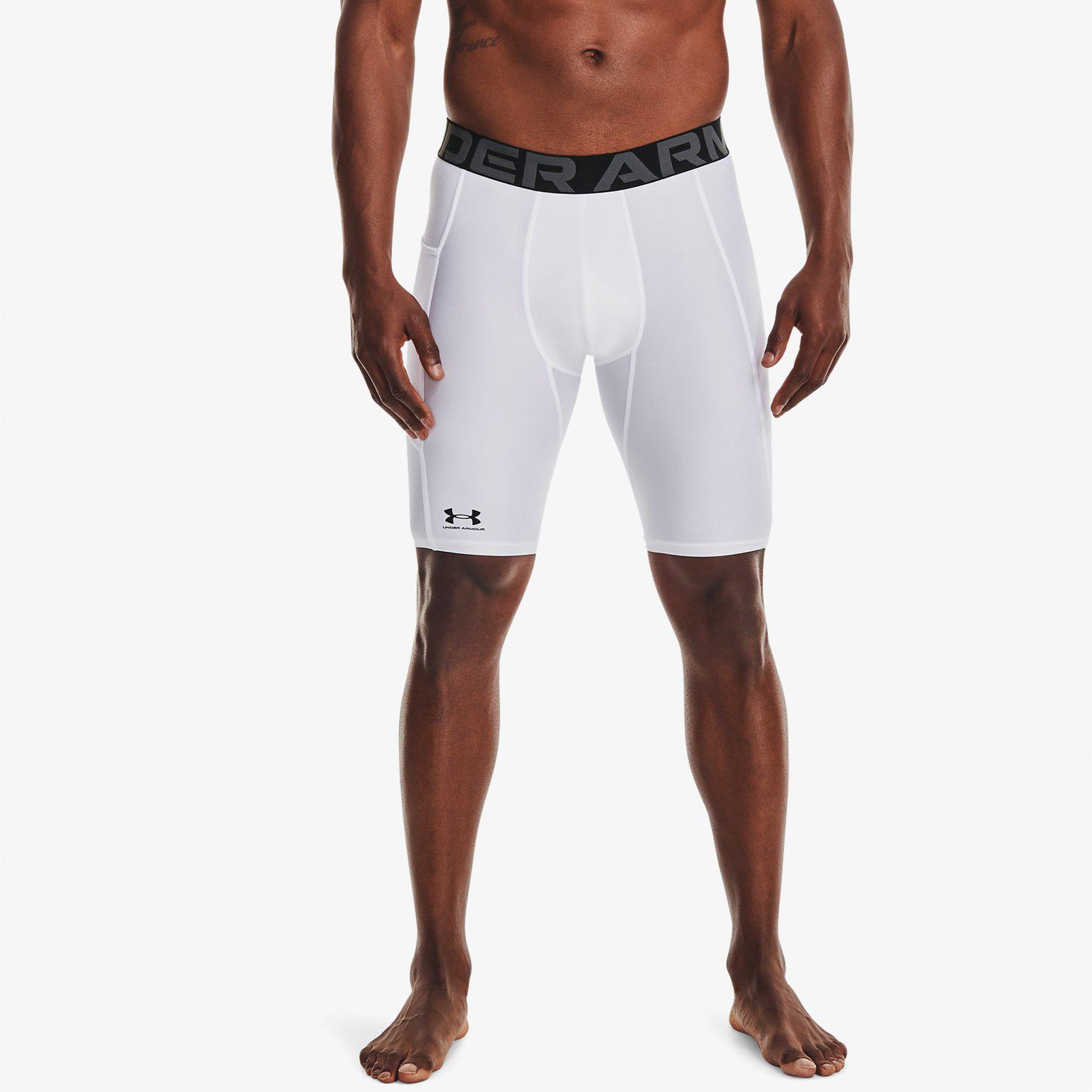 Under Armour HeatGear Pocket Long Erkek Beyaz Şort