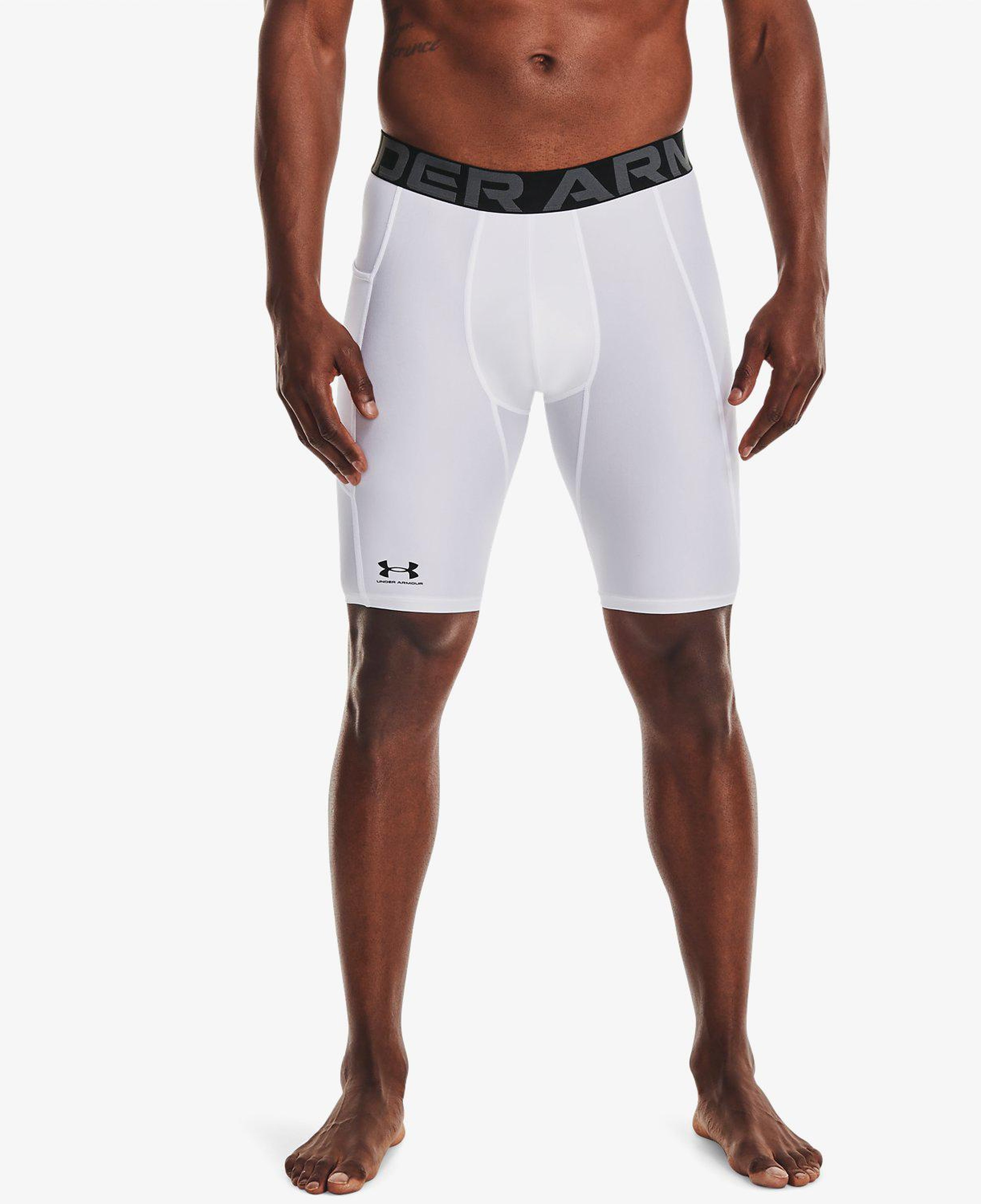 Under Armour HeatGear Pocket Long Erkek Beyaz Şort