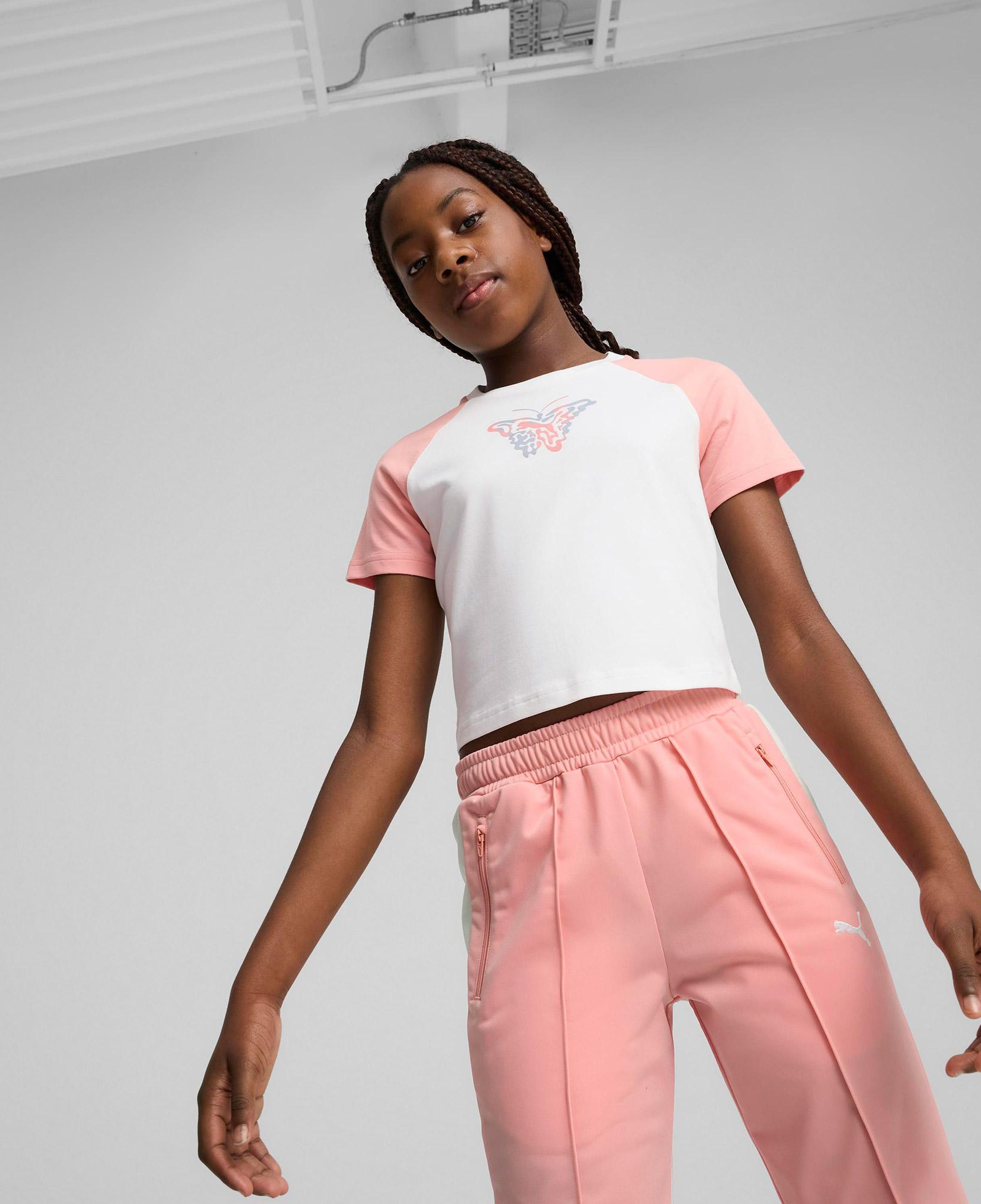 Puma Butterfly Vibe Baby Çocuk Beyaz T-Shirt