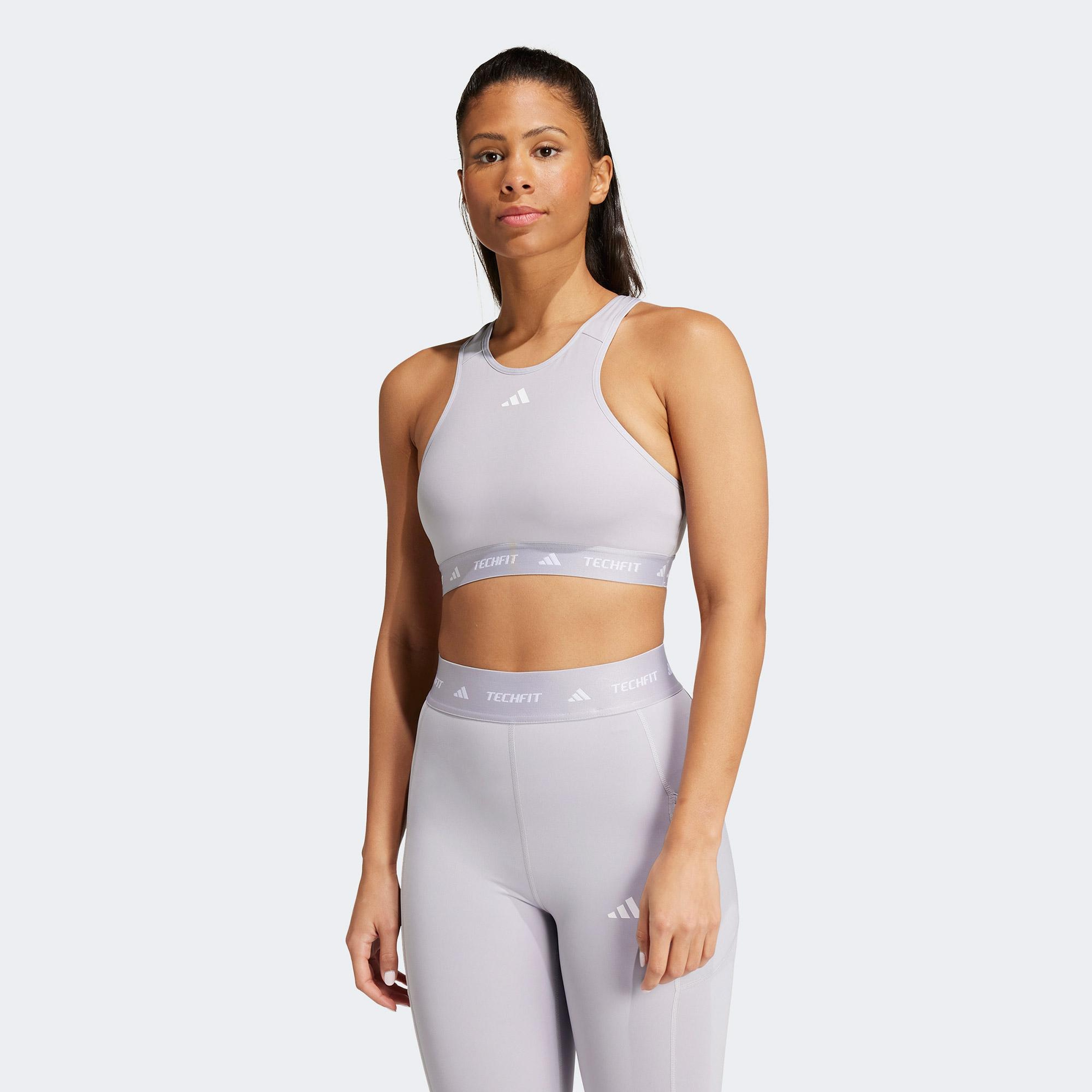 adidas Techfit Medium-Support Kadın Gri Antrenman Bra