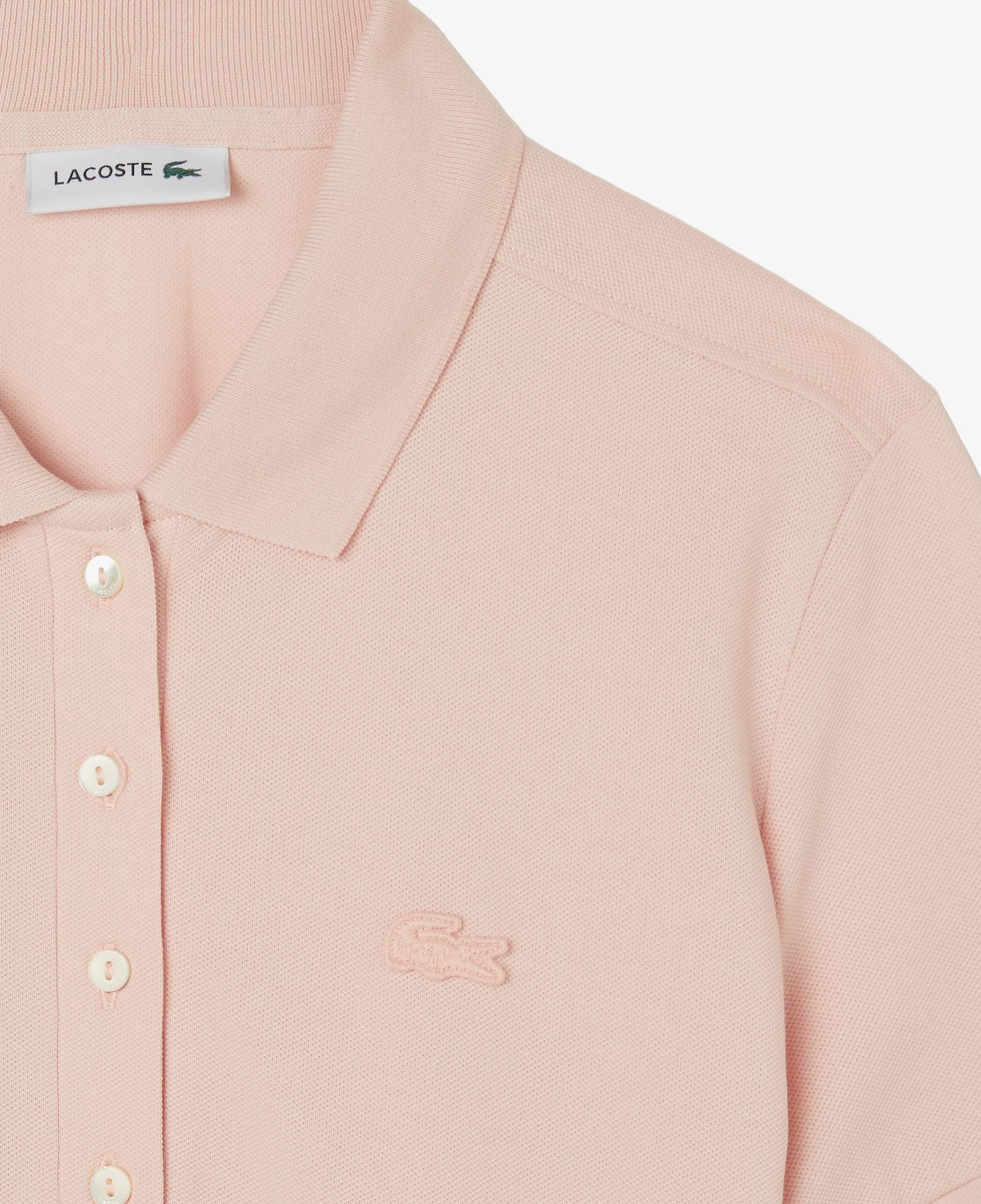 Kadın Slim Fit Kısa Kollu Polo Yaka Pembe Elbise