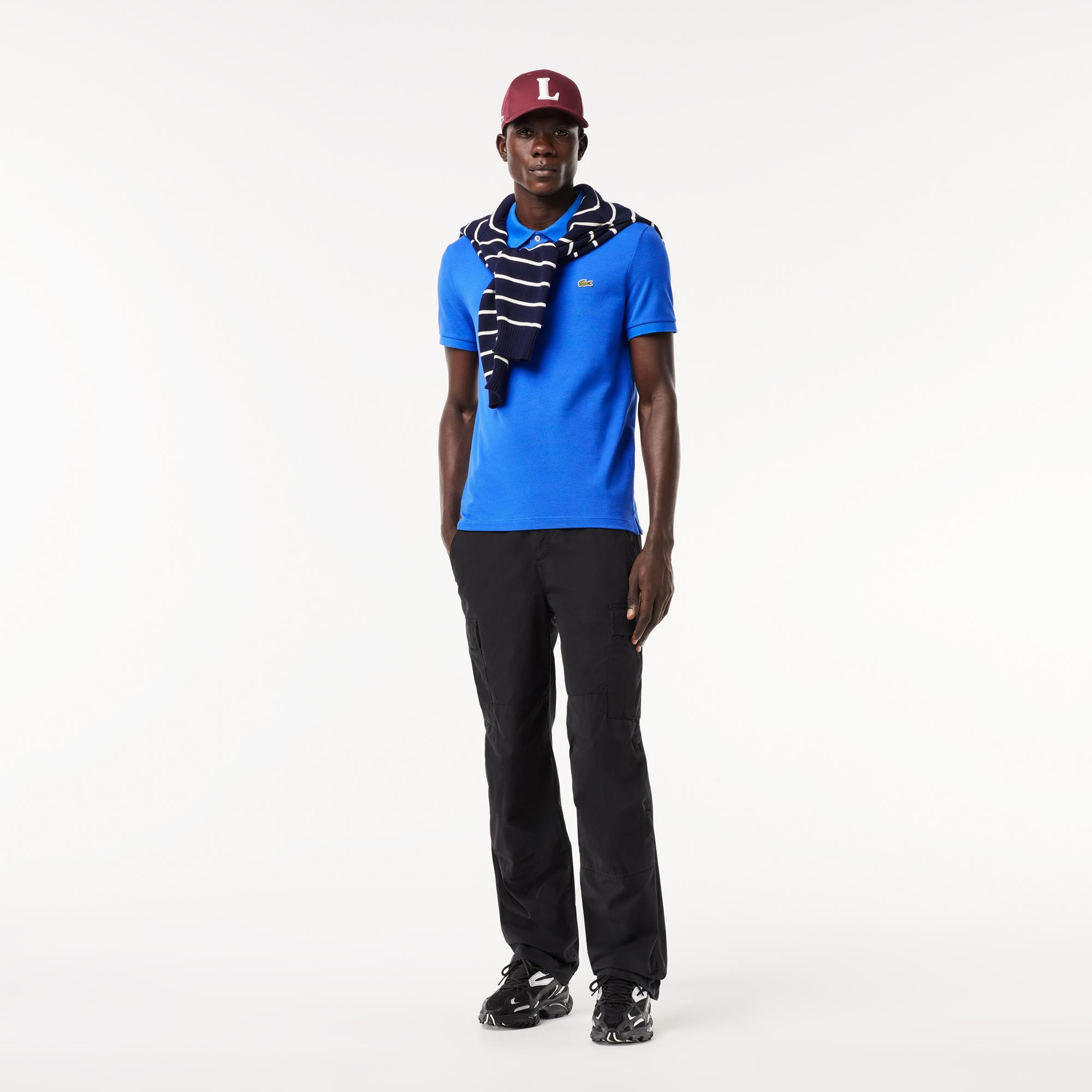 L.12.12 Erkek Slim Fit Mavi Polo