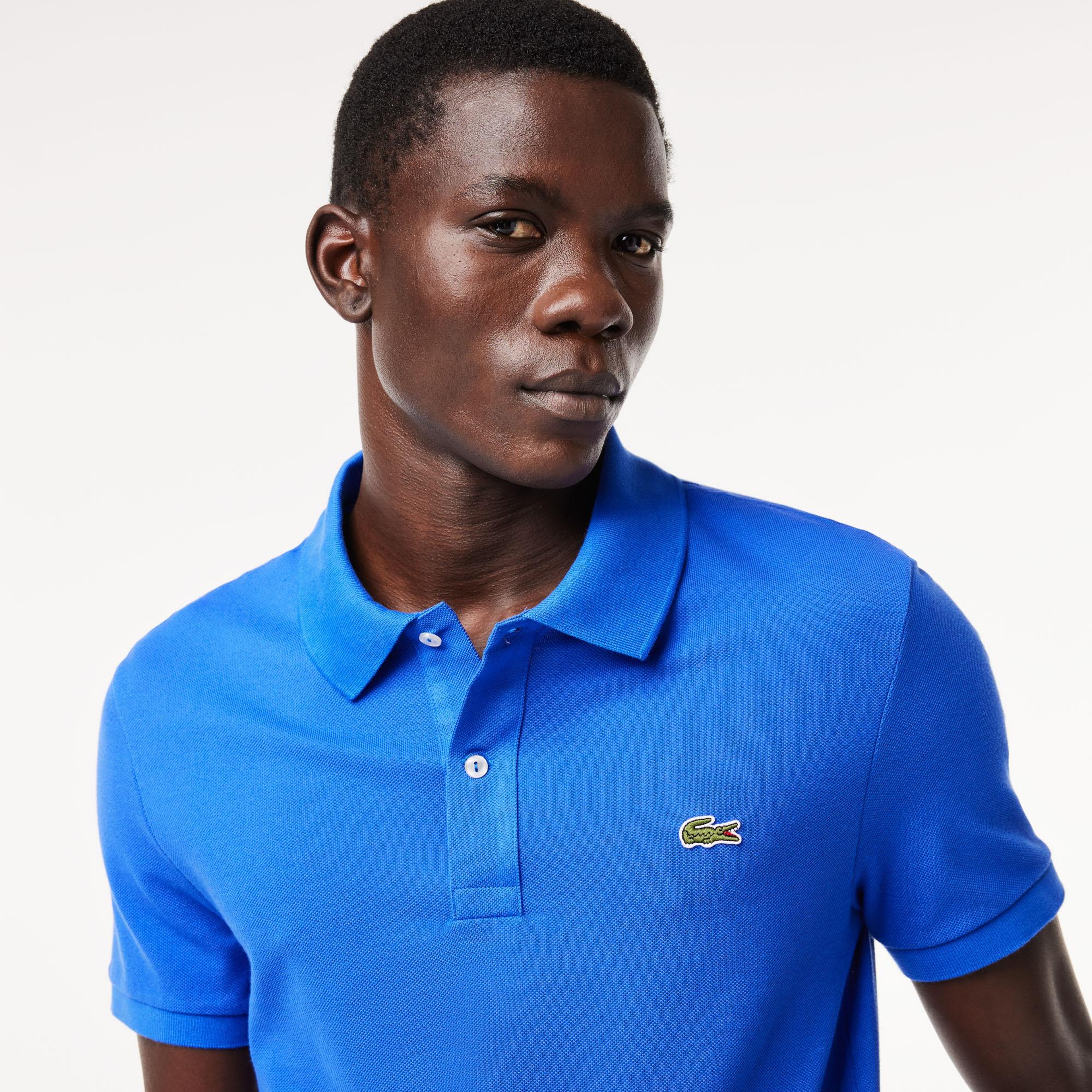 L.12.12 Erkek Slim Fit Mavi Polo