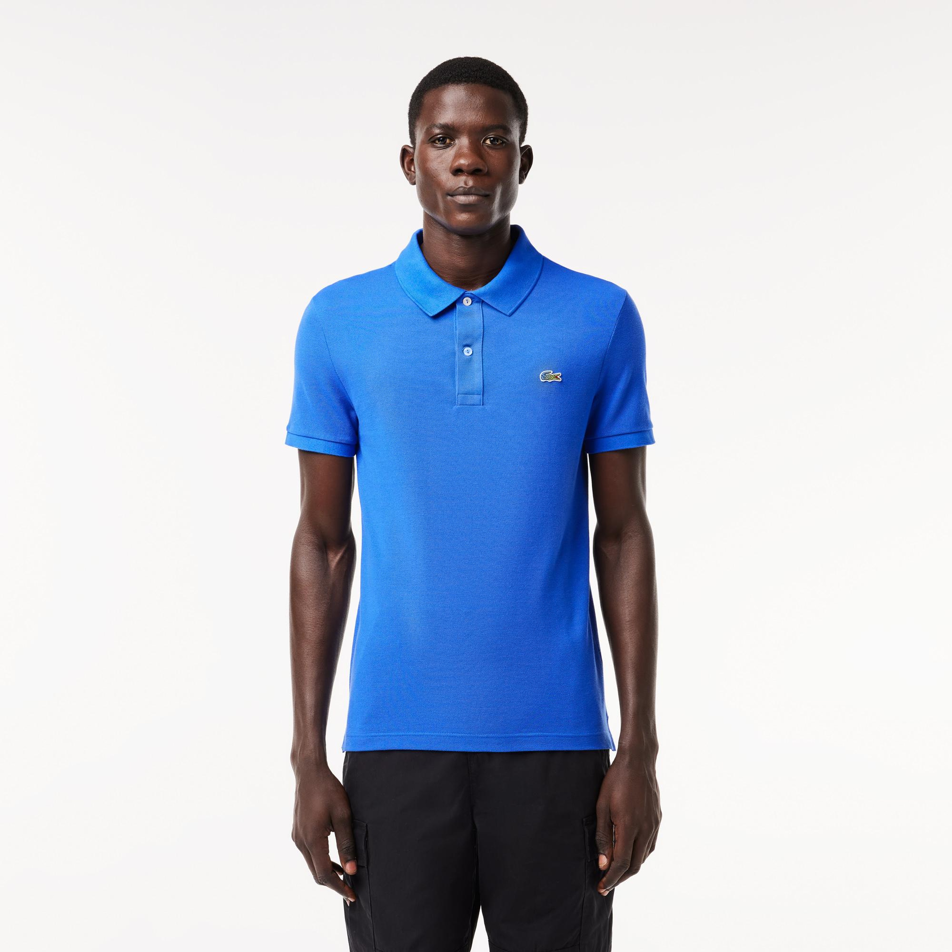 L.12.12 Erkek Slim Fit Mavi Polo