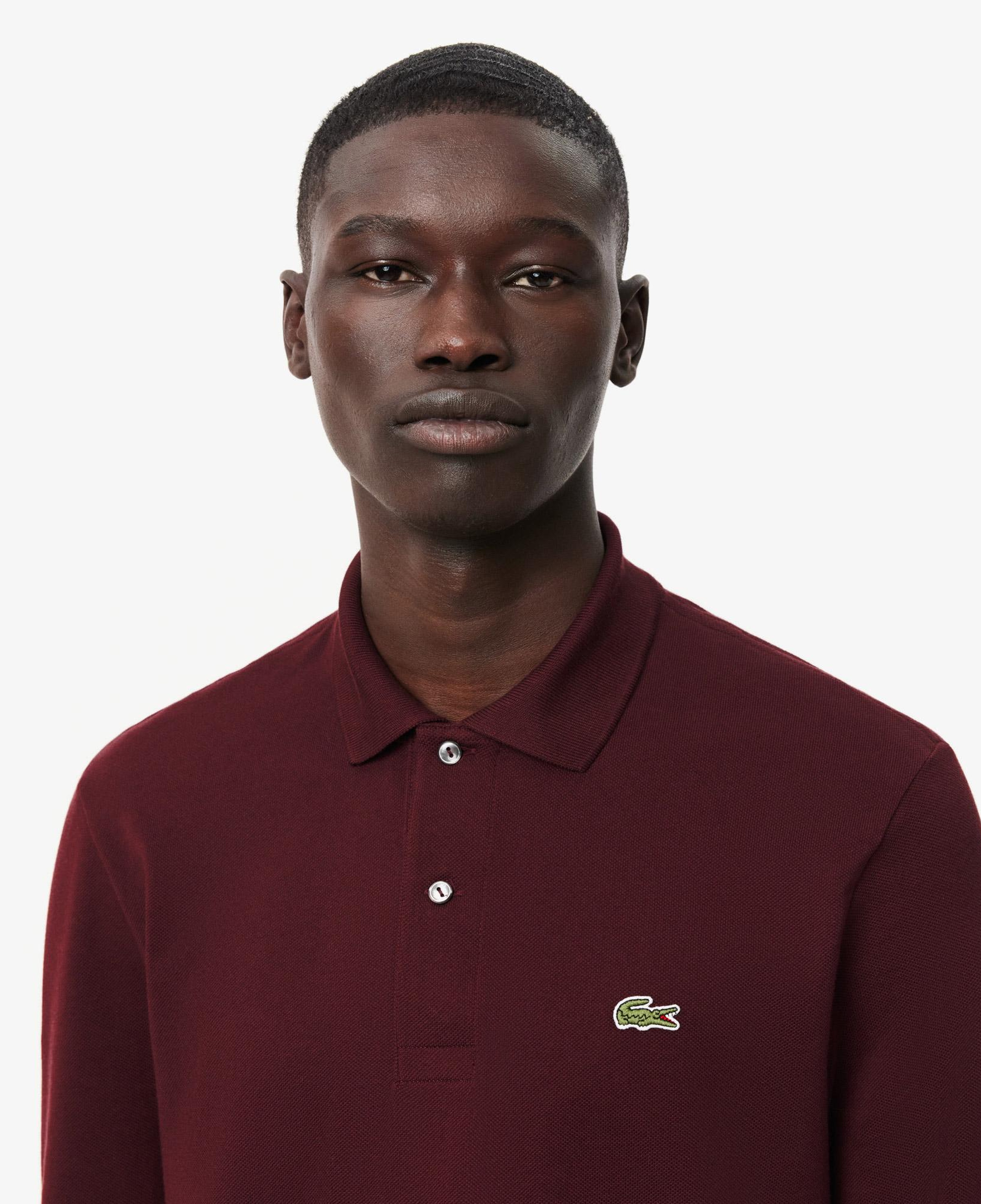 L.12.12 Erkek Classic Fit Uzun Kollu Bordo Polo