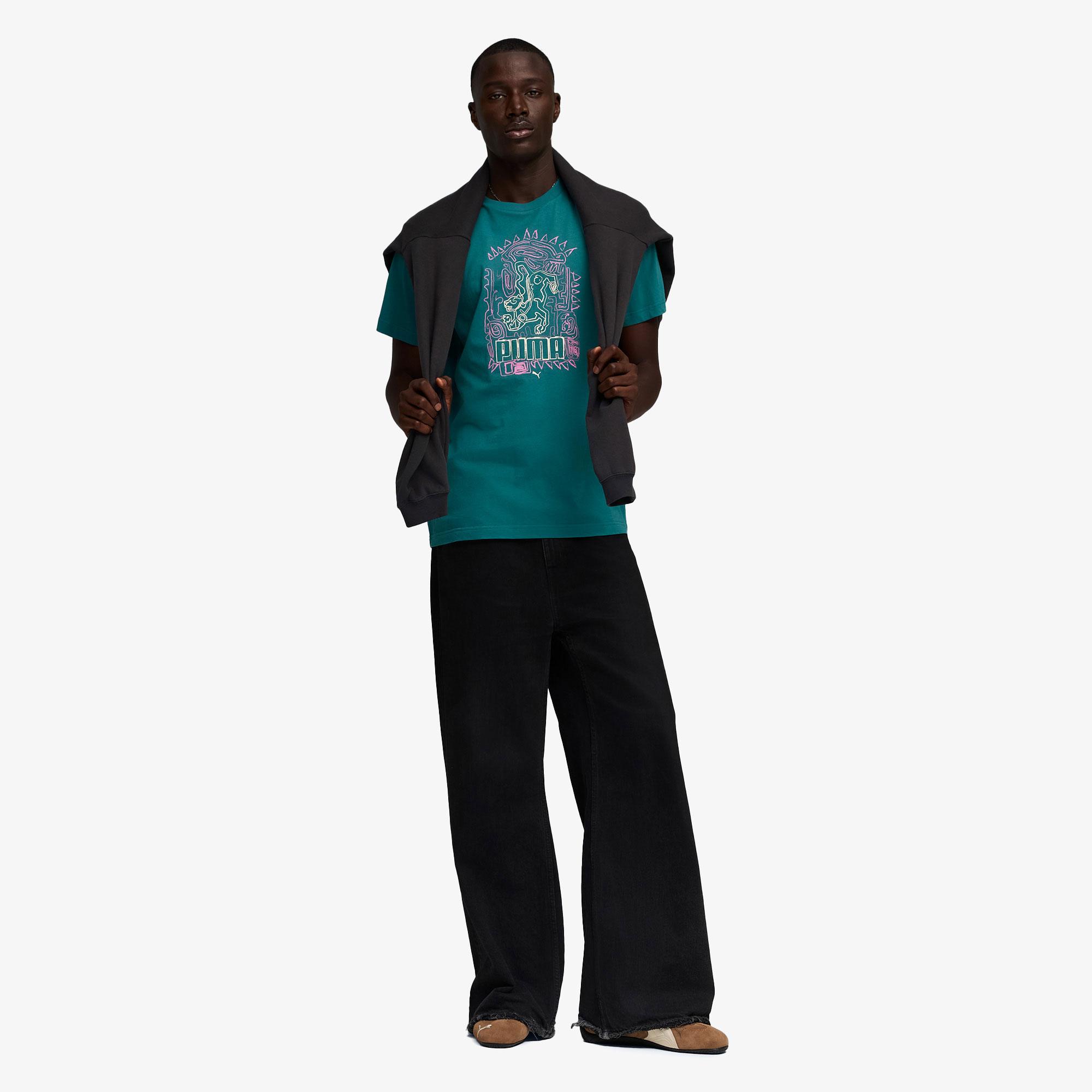 Puma Graphic Erkek Yeşil T-Shirt