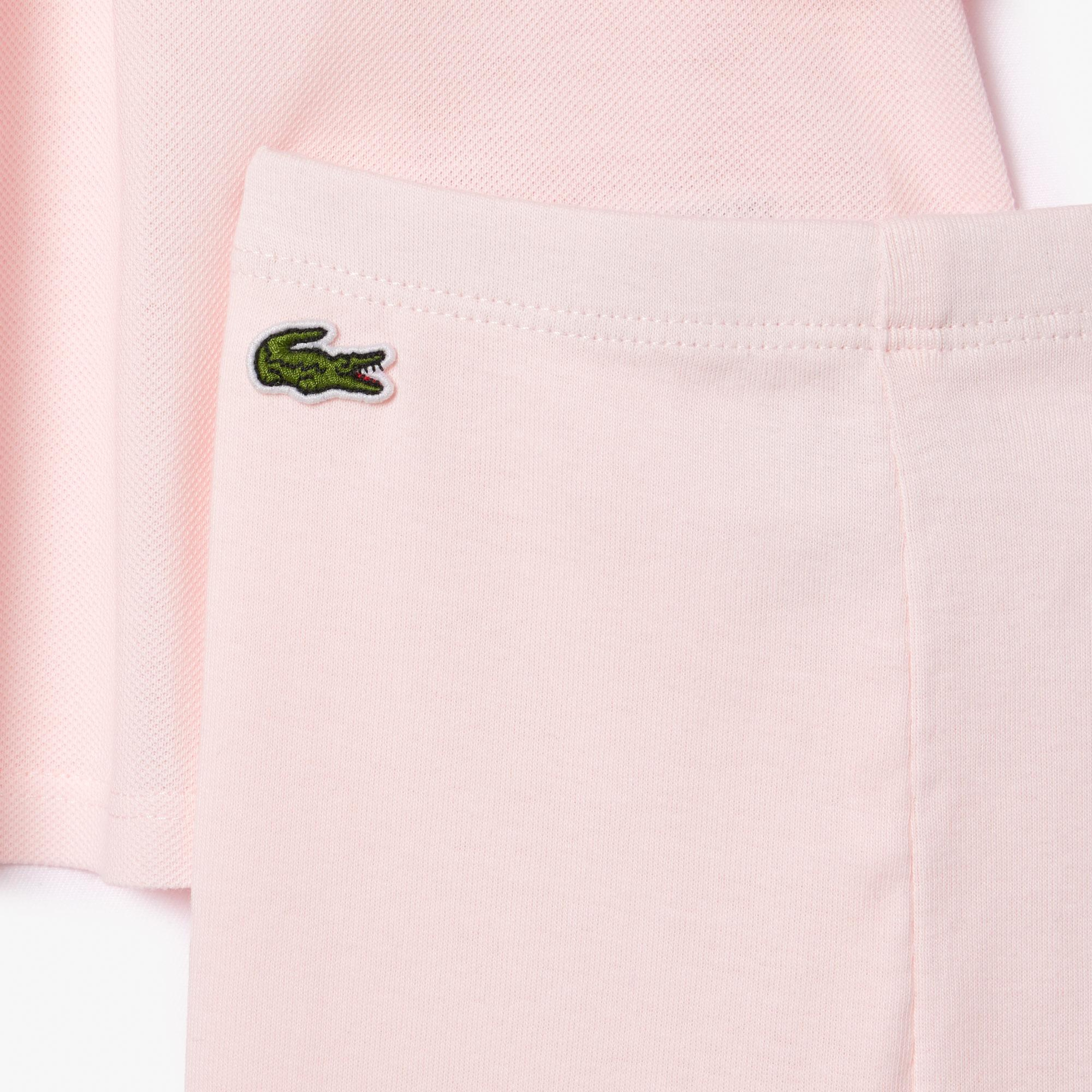 Kız Çocuk Uzun Kollu Polo Yaka Açık Pembe Pijama Takımı