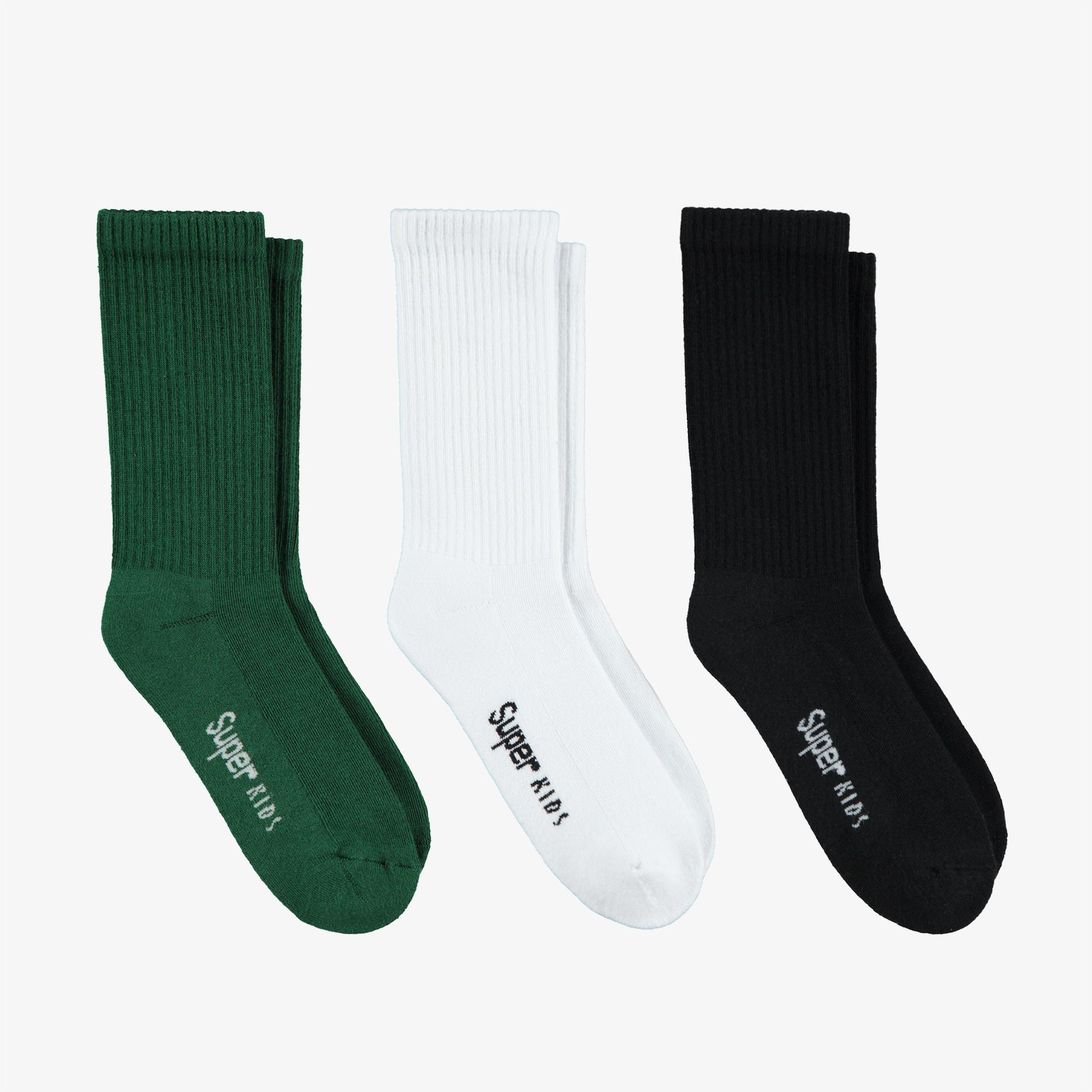 UNITED4 Tenis Towel Çocuk Yeşil/Beyaz/Siyah Çorap