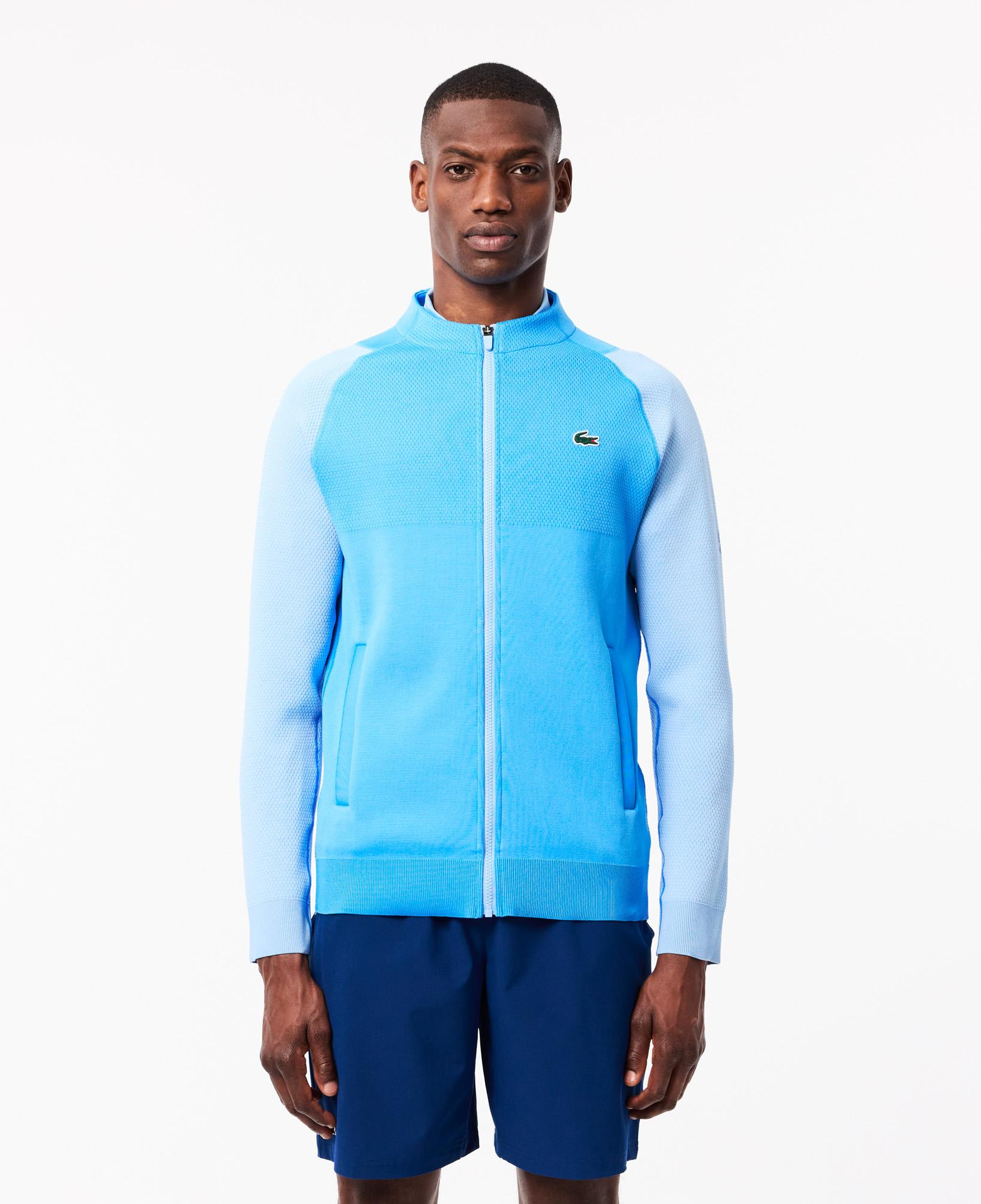 Novak Djokovic Erkek Regular Fit Fermuarlı Renk Bloklu Mavi Sweatshirt