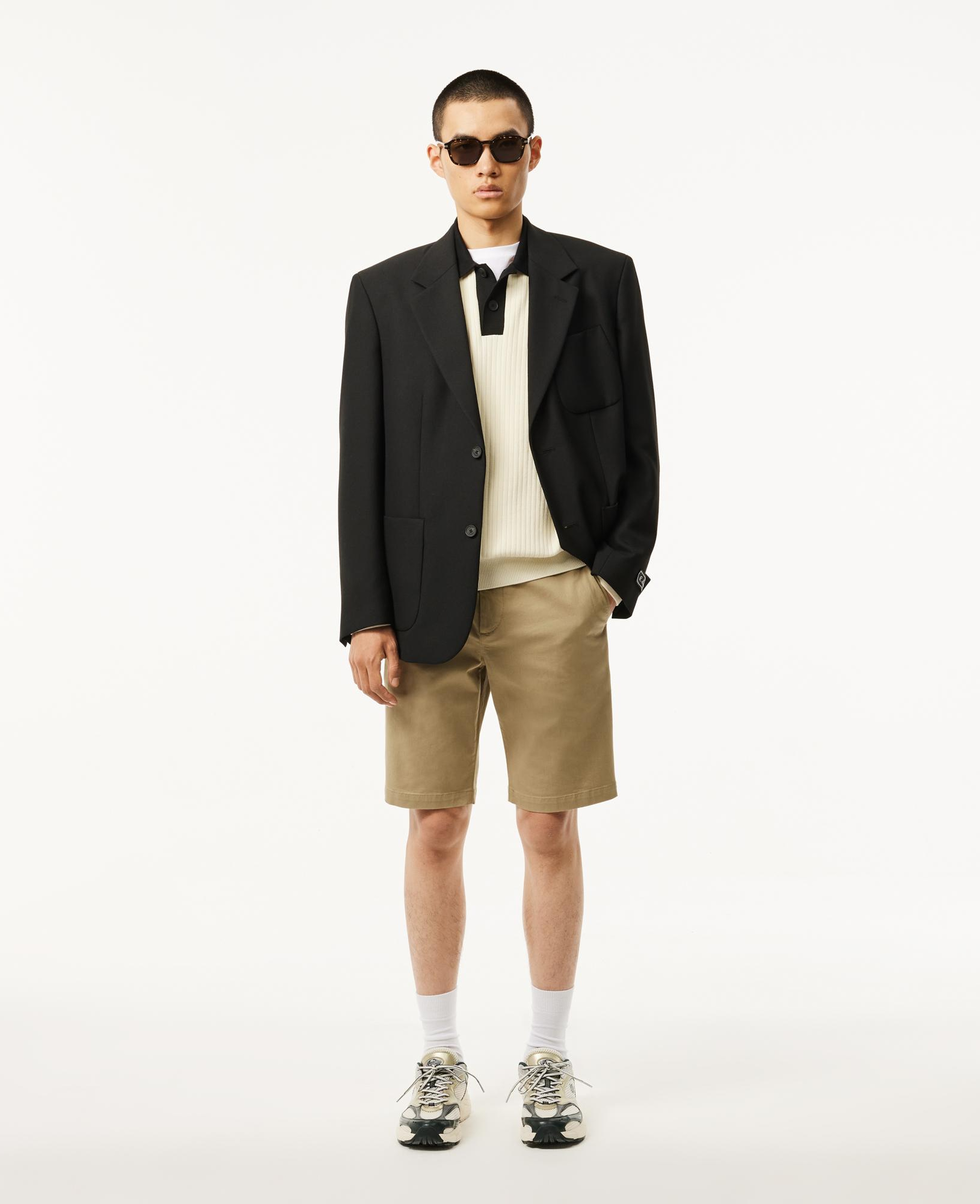 Erkek Relaxed Fit Polo Yaka Yün Krem Kazak