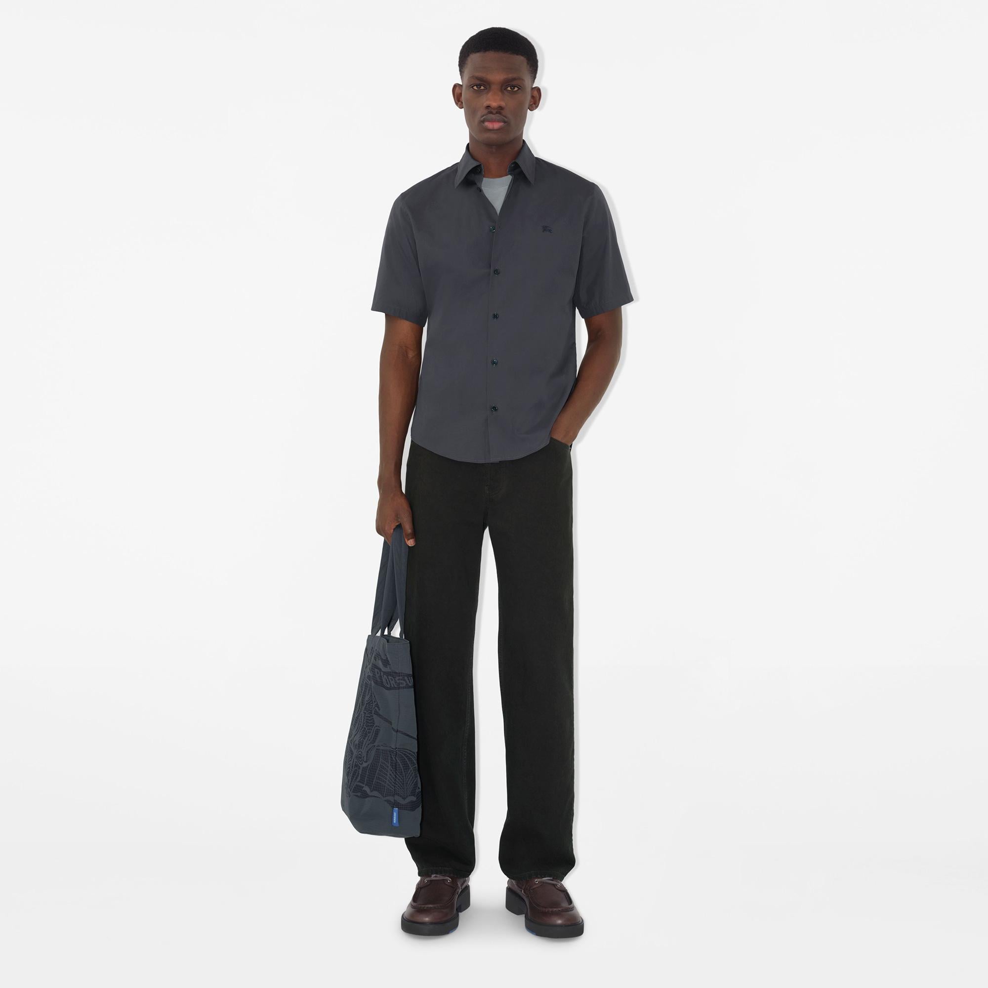 Burberry Ros Slim Fit Cotton Erkek Mavi Gömlek