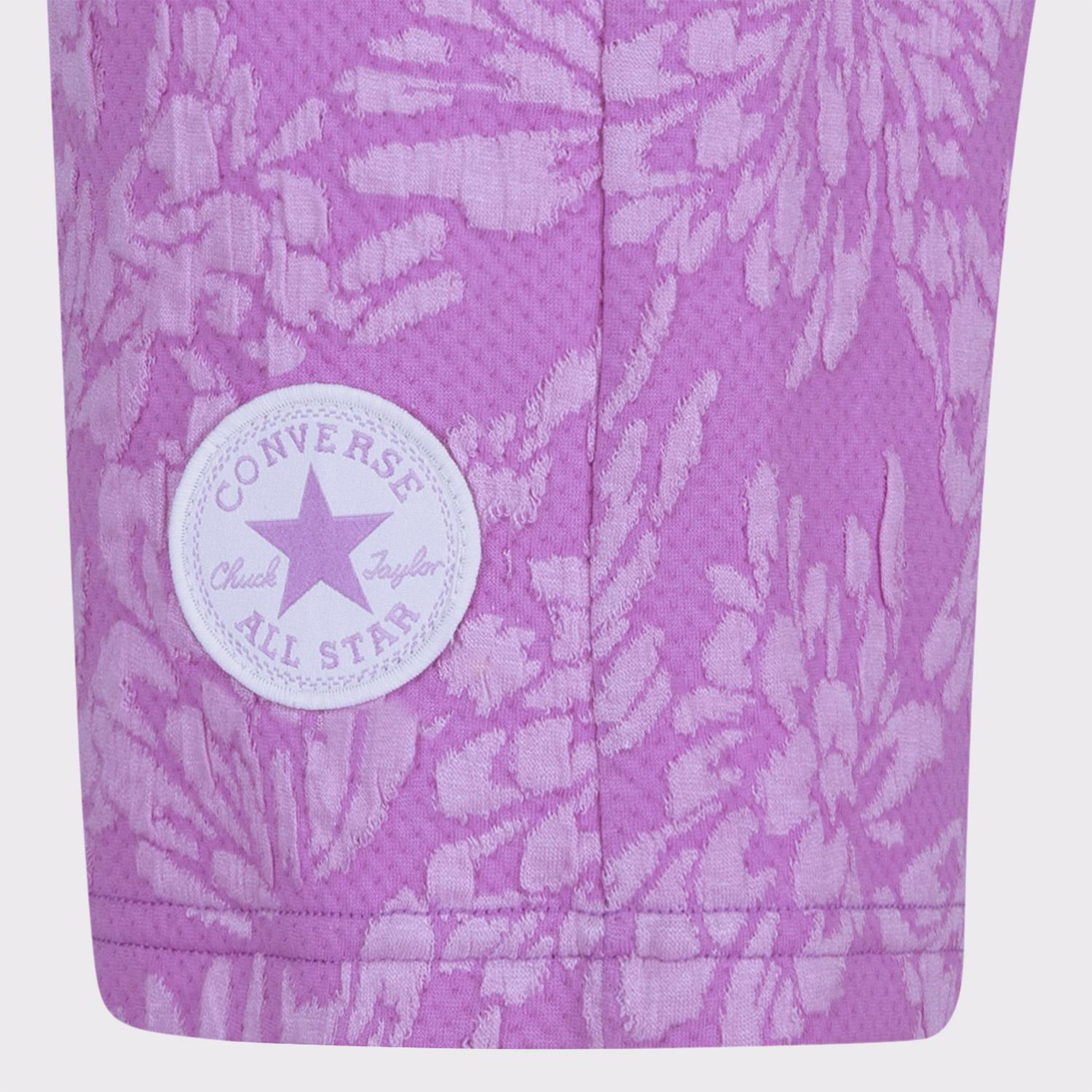 Converse Floral Jacquard Çocuk Mor Şort