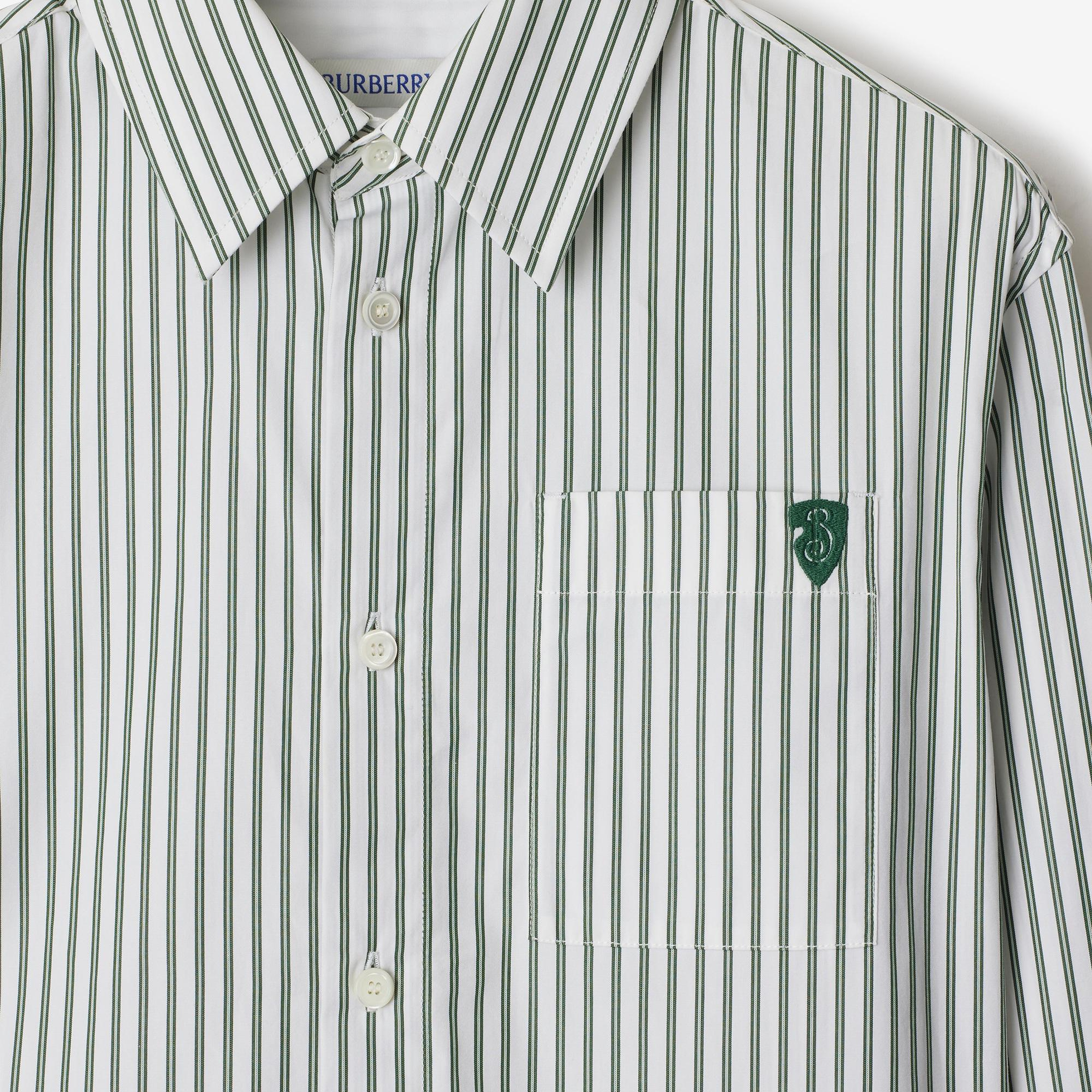 Burberry Striped Cotton Kadın Beyaz Gömlek