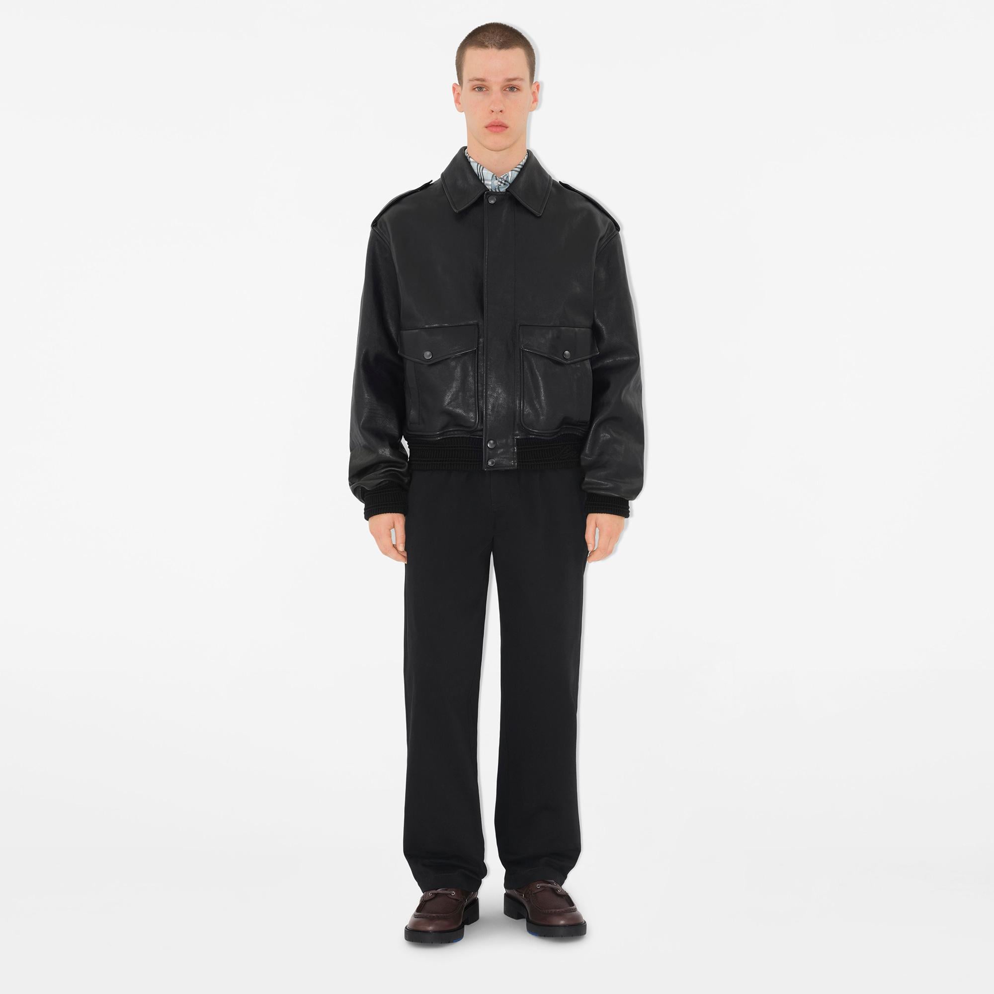 Burberry Pan Cotton Gabardine Erkek Siyah Pantolon