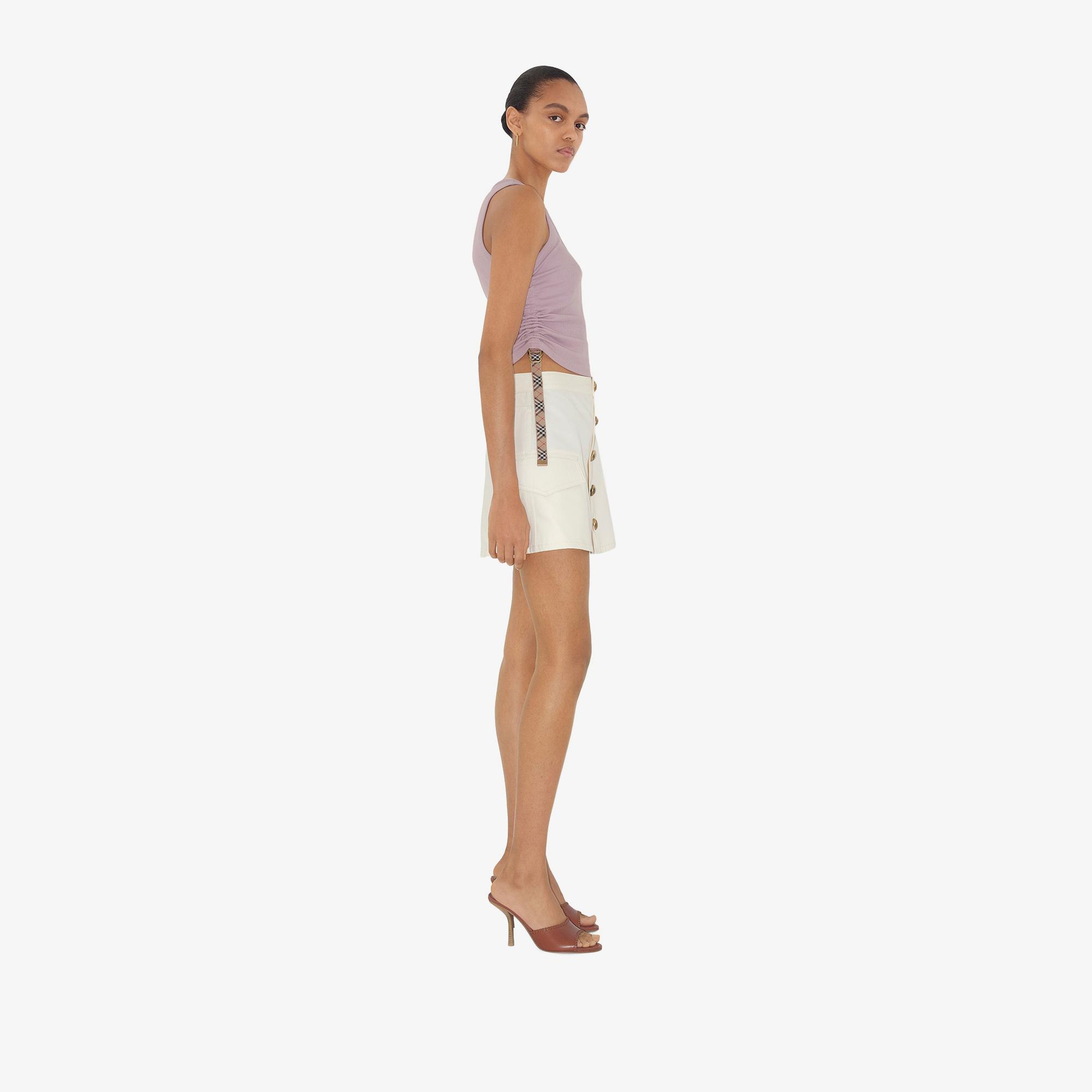Burberry For Trim Stretch Cotton Vest Kadın Mor T-Shirt