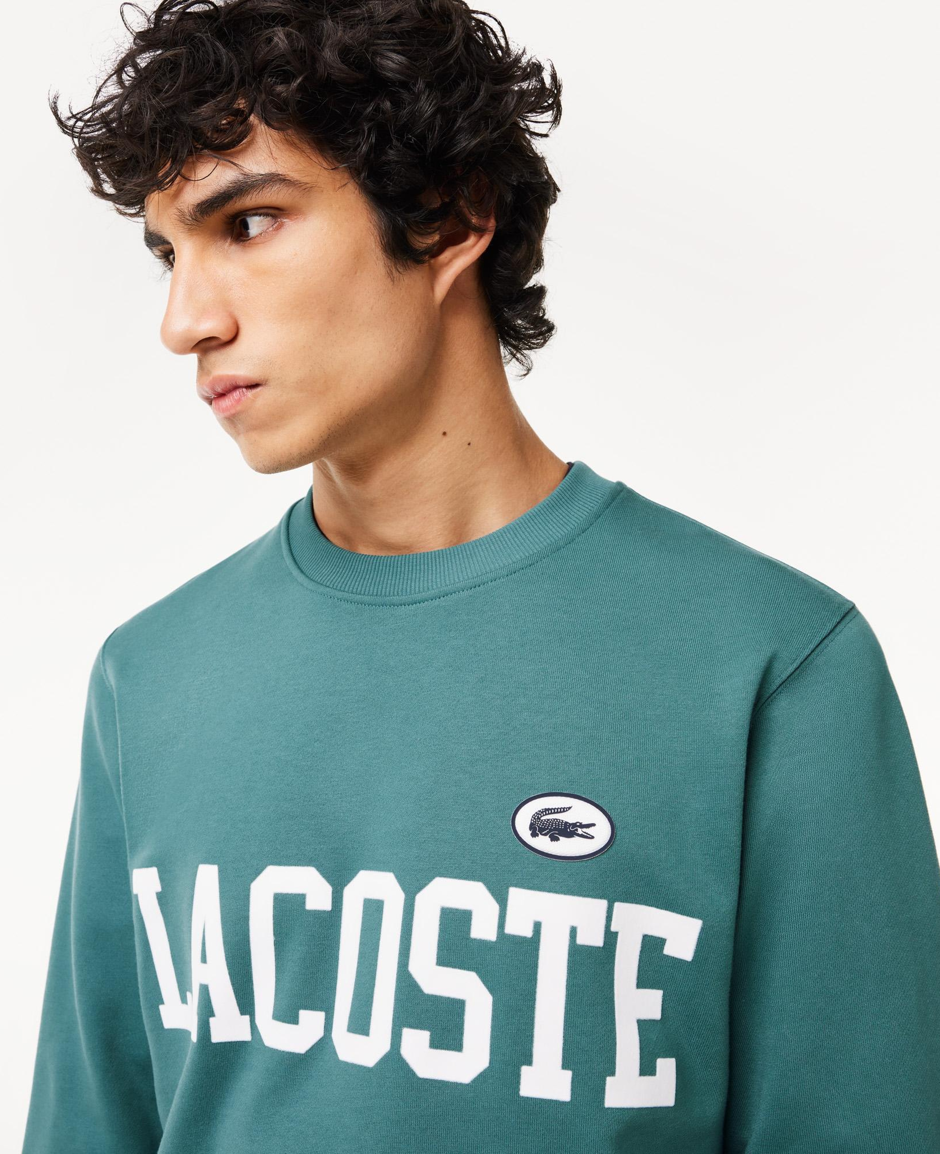 Erkek Classic Fit Bisiklet Yaka Baskılı Mavi Sweatshirt