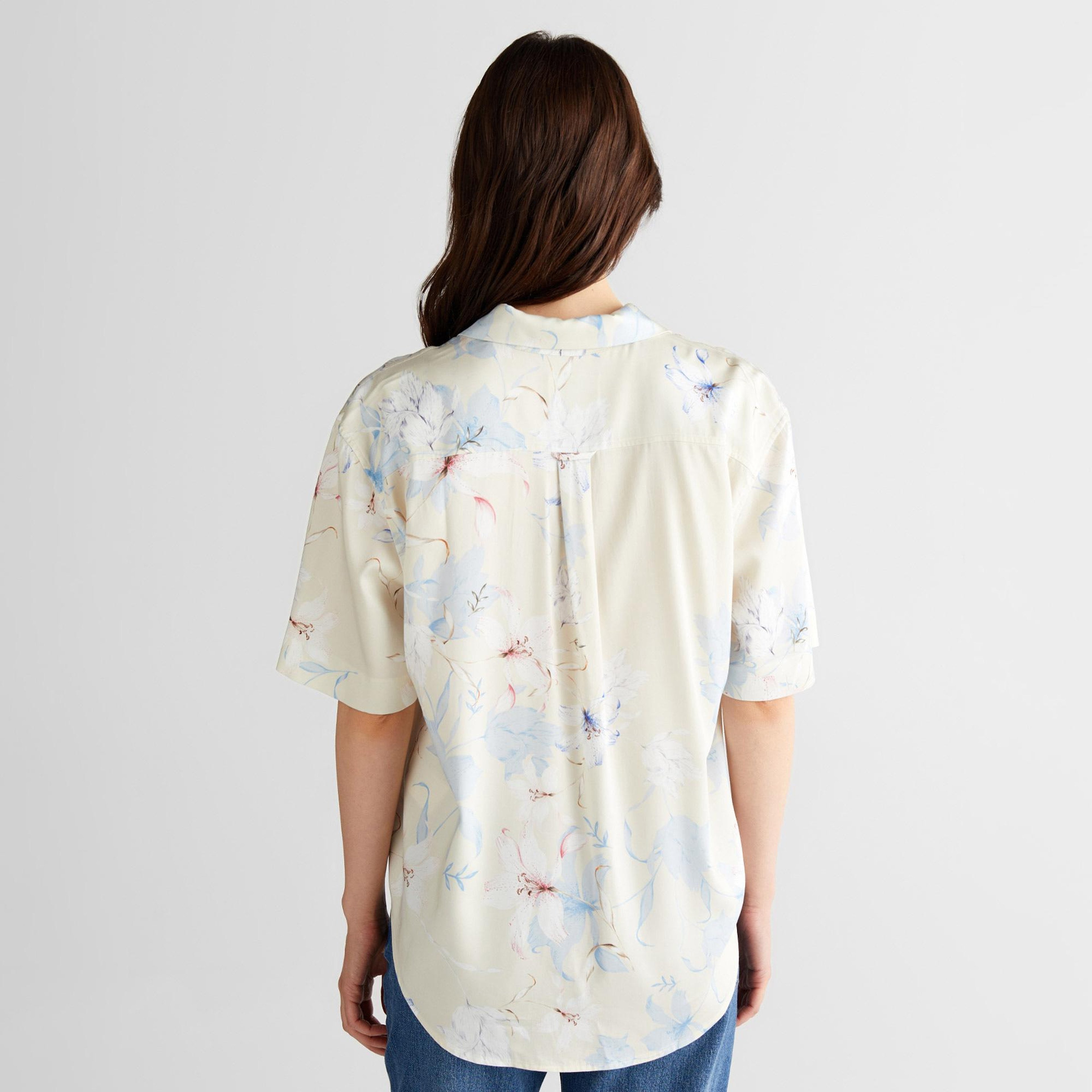 GANT Kadın Pembe Relaxed Fit Klasik Yaka Desenli Gömlek