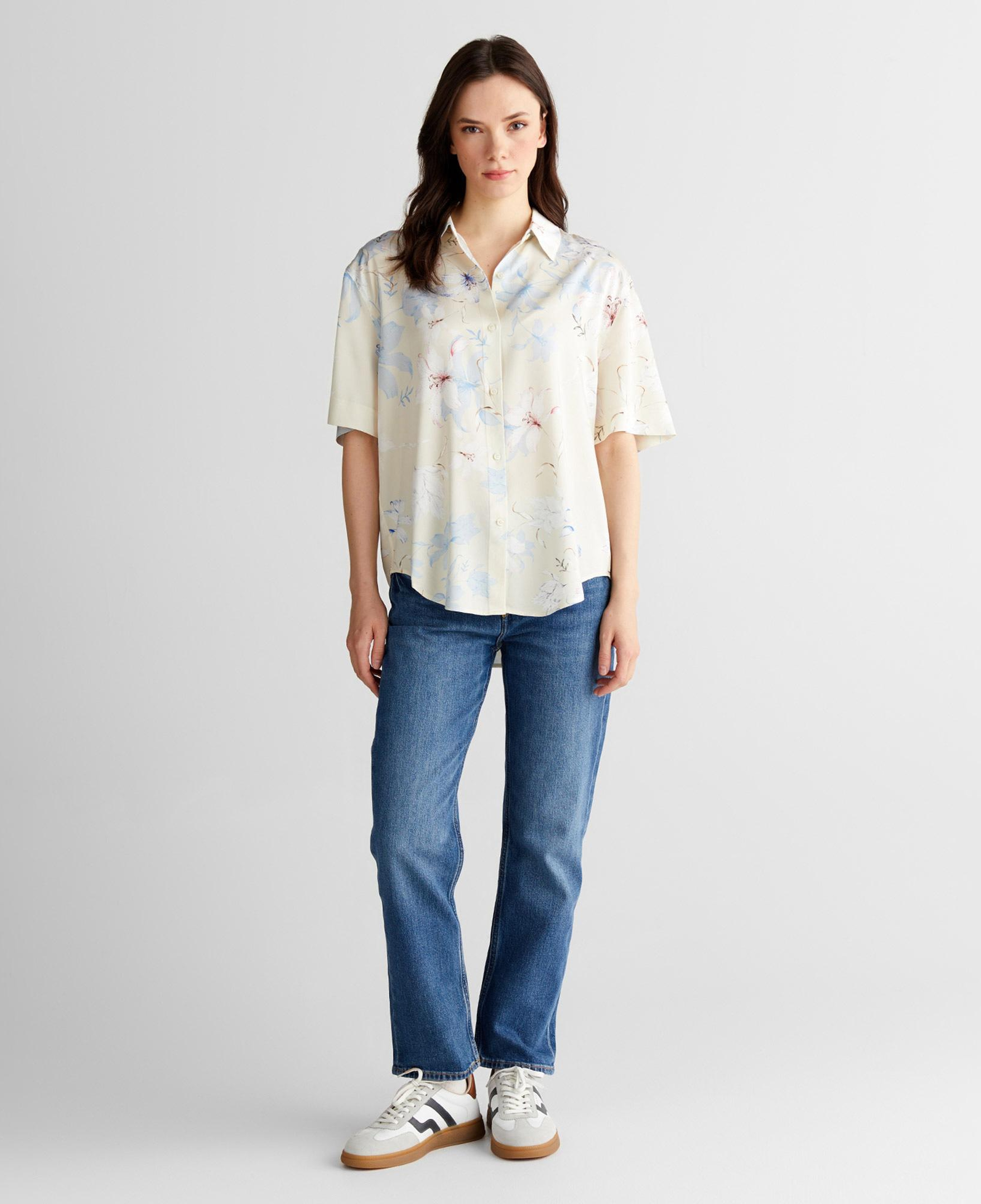 GANT Kadın Pembe Relaxed Fit Klasik Yaka Desenli Gömlek