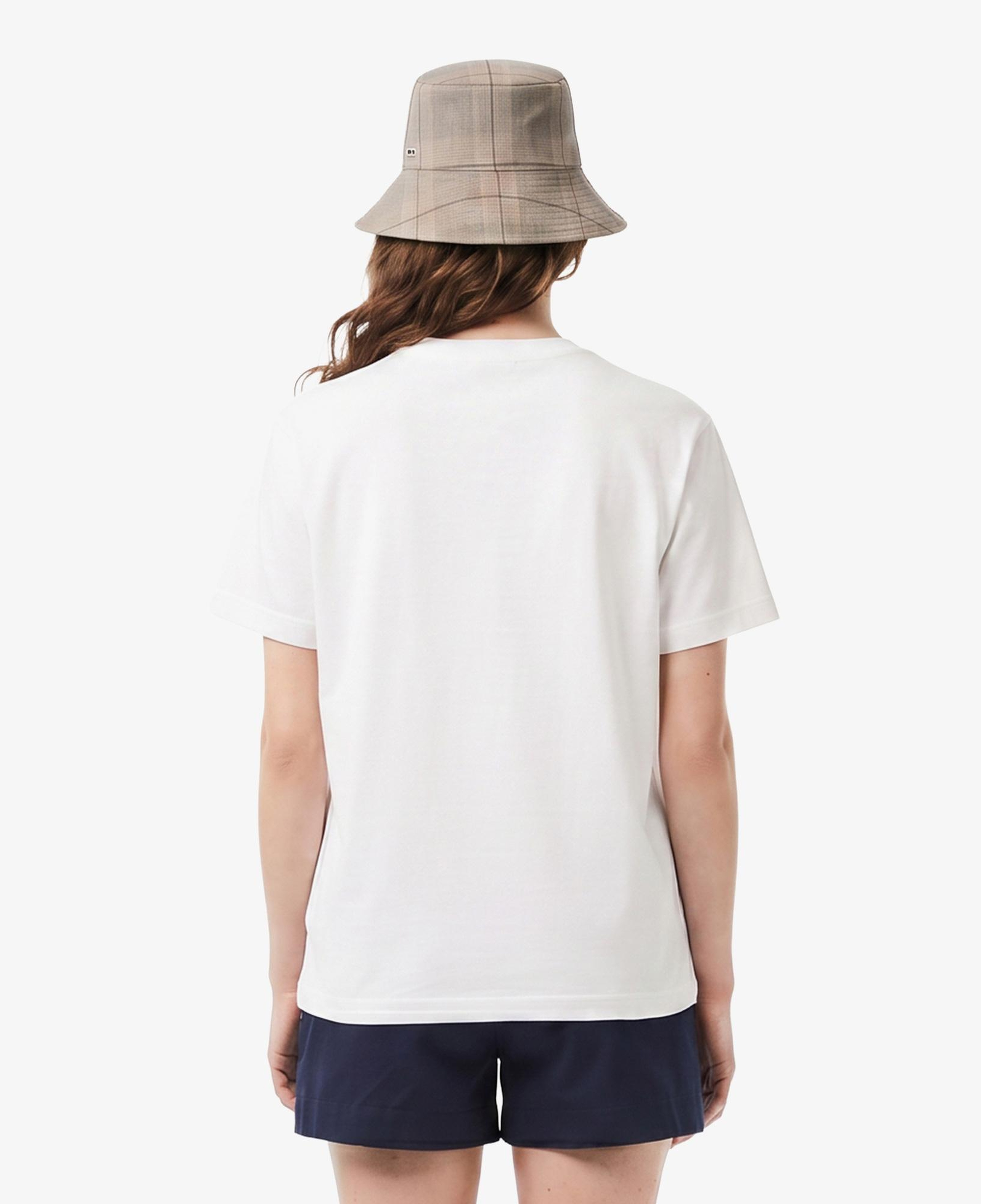 Kadın Loose Fit V Yaka Beyaz T-Shirt
