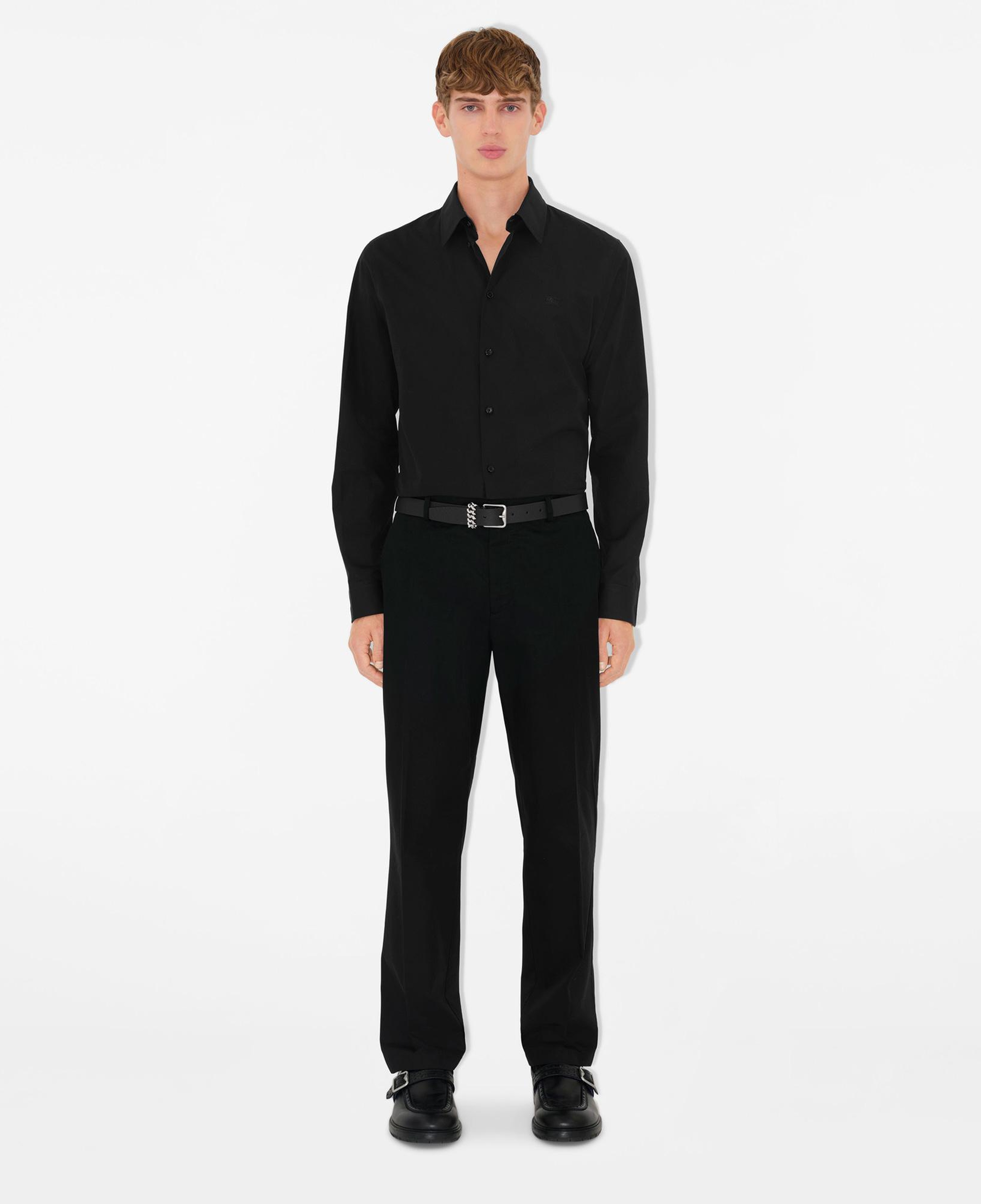 Burberry Ros Slim Fit Cotton Erkek Siyah Gömlek