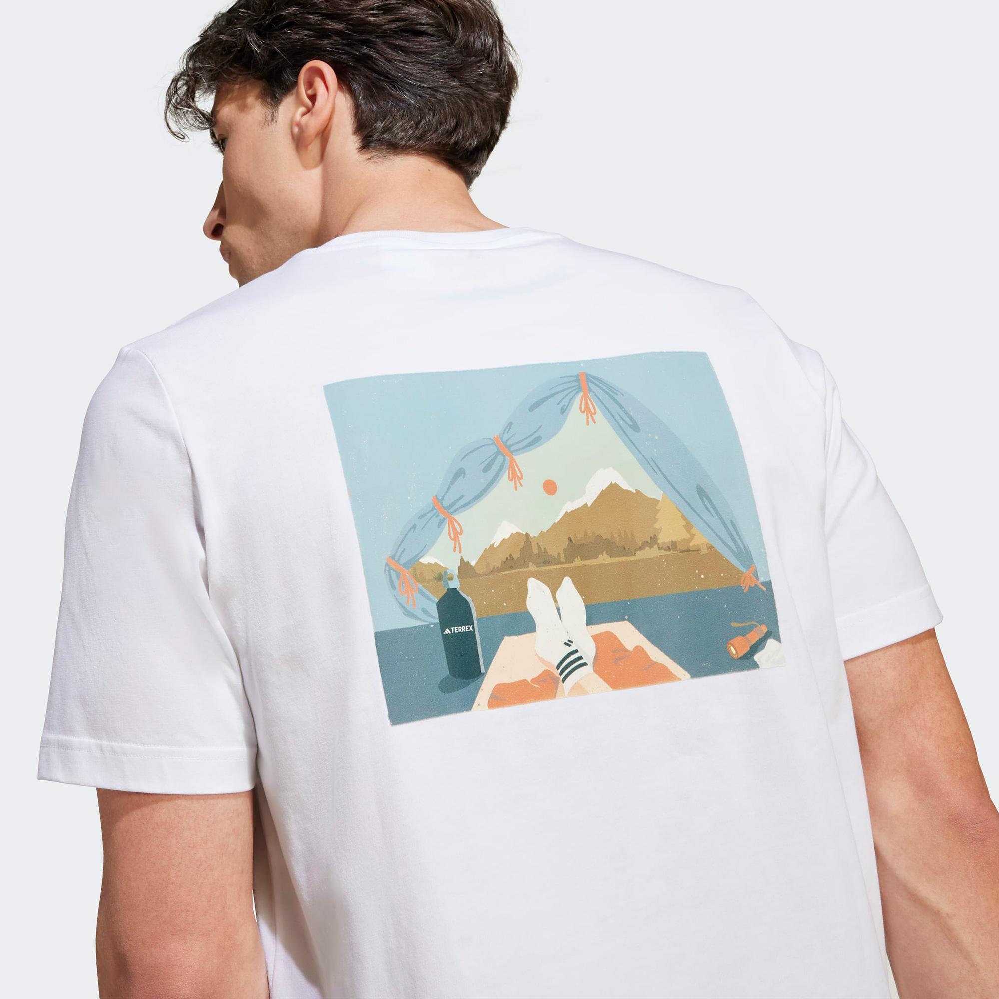 adidas Camp T Erkek Beyaz Yürüyüş T-Shirt