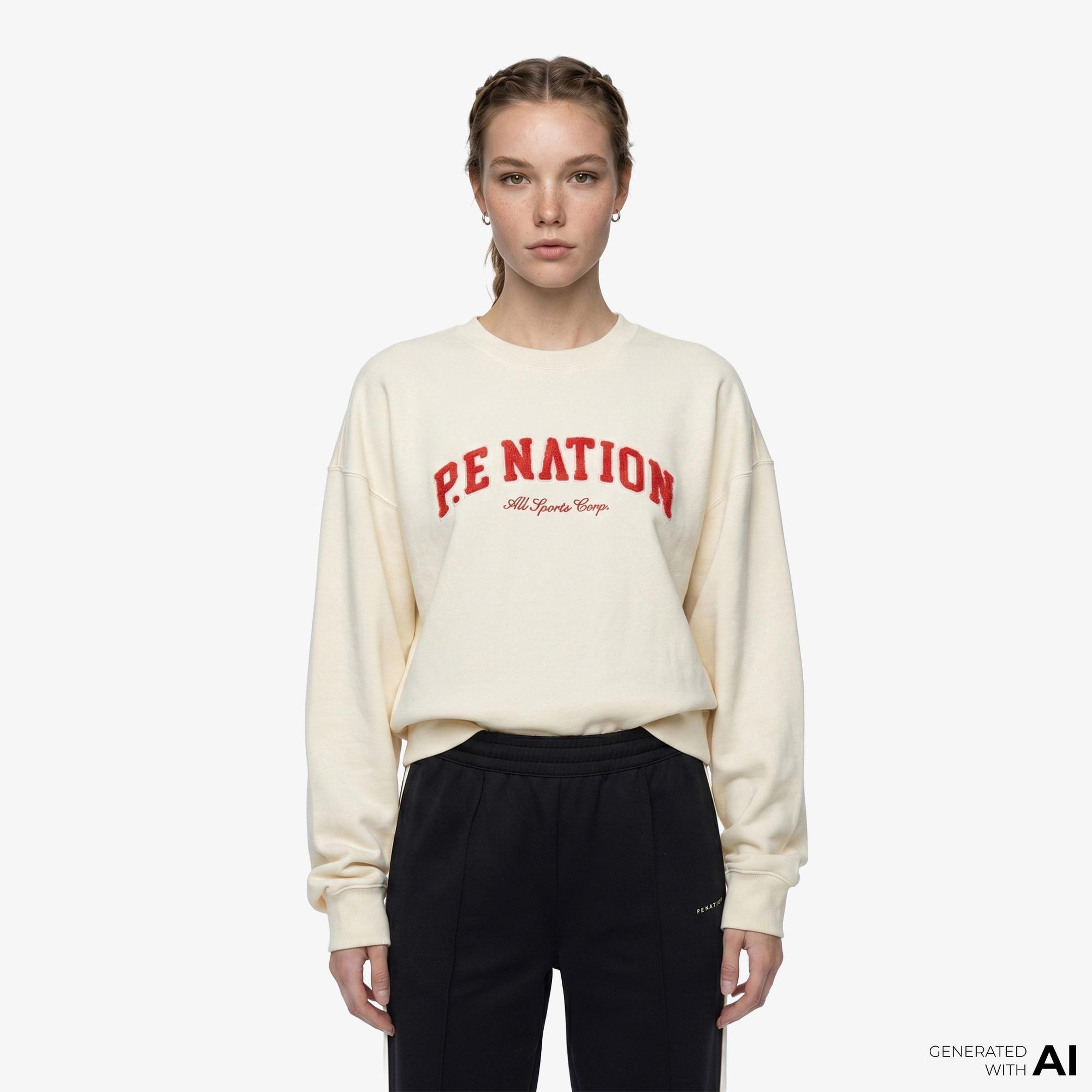 P.E Nation Heritage Kadın Krem Rengi Sweatshirt