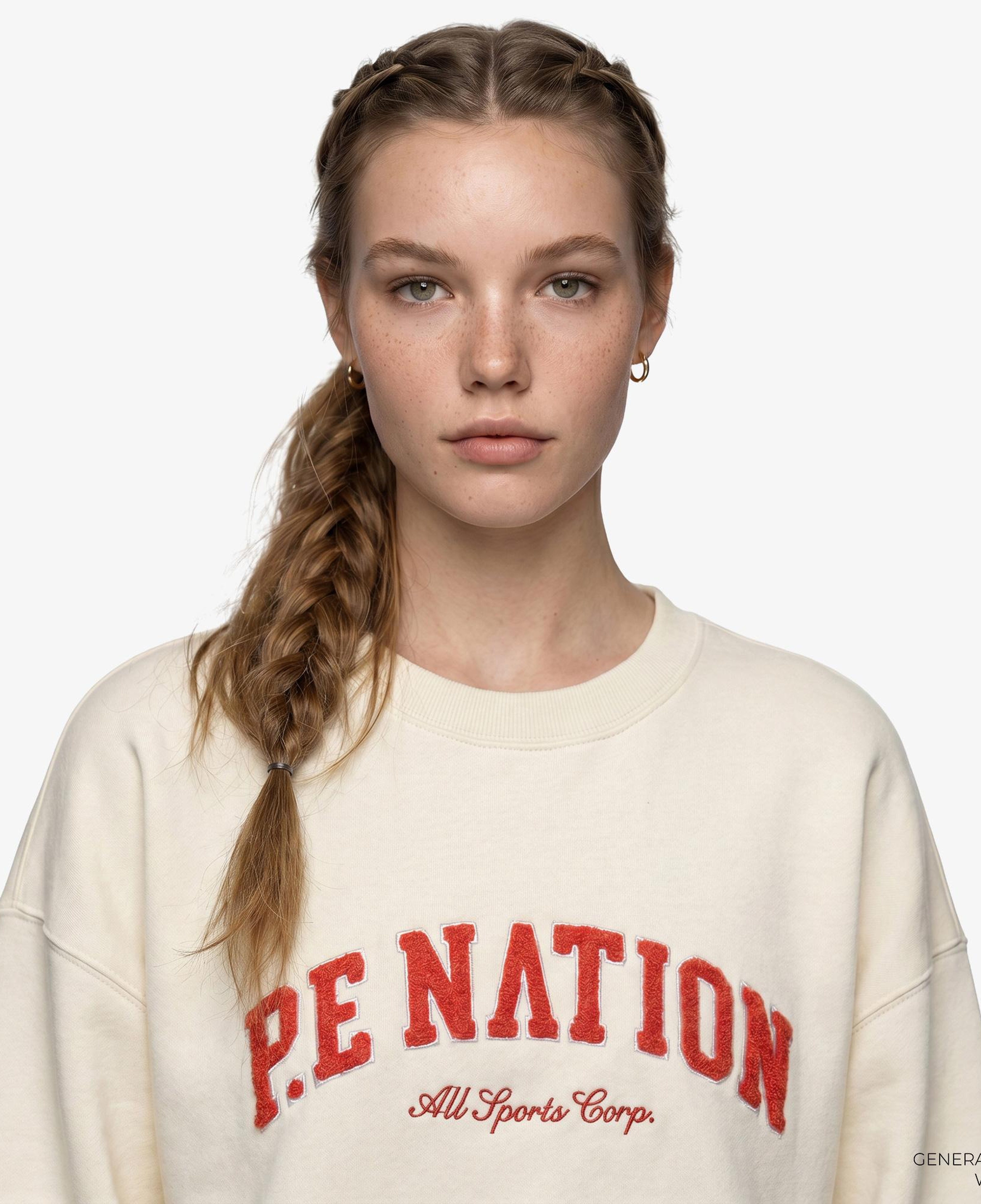 P.E Nation Heritage Kadın Krem Rengi Sweatshirt